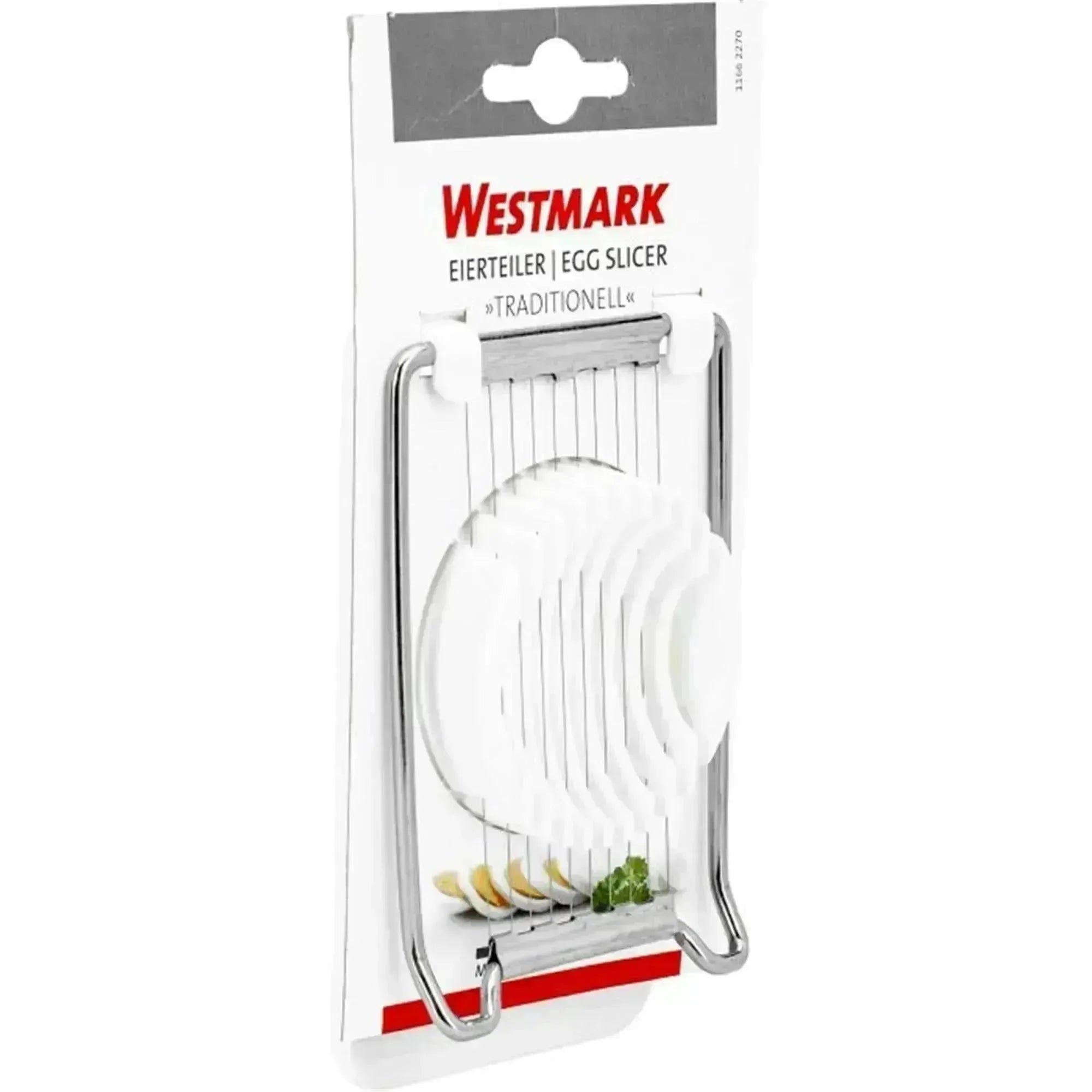 Praktischer Eierteiler von Westmark, traditionelles Design, 14x8x3cm, ideal für präzises Schneiden von Eiern in Scheiben.
