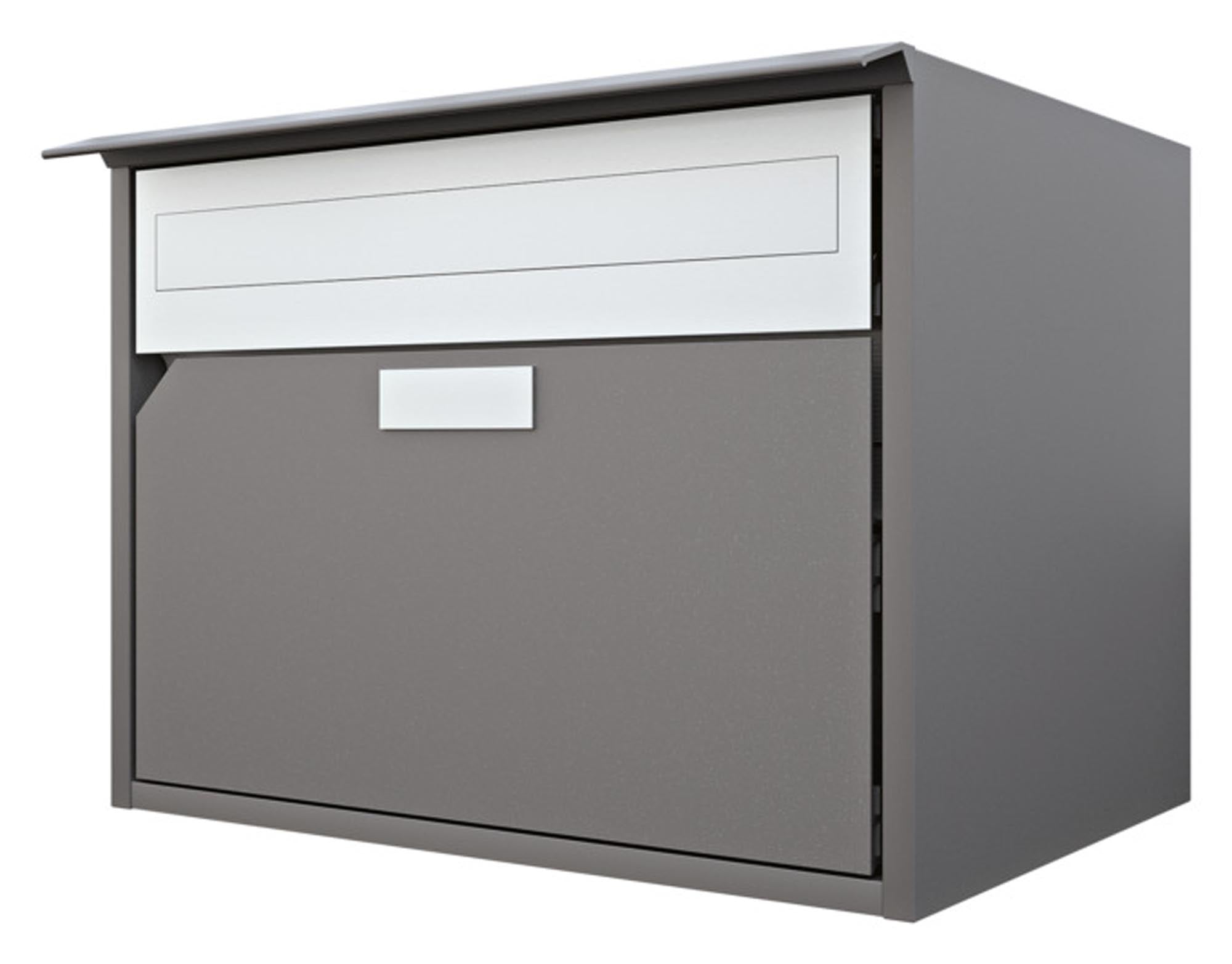 HUBER AG Briefkasten Alu 400 415x310x292 mm IGP 71385 dunkelgrau metallic in hellgrau präsentiert im Onlineshop von KAQTU Design AG. Briefkasten ist von HUBER