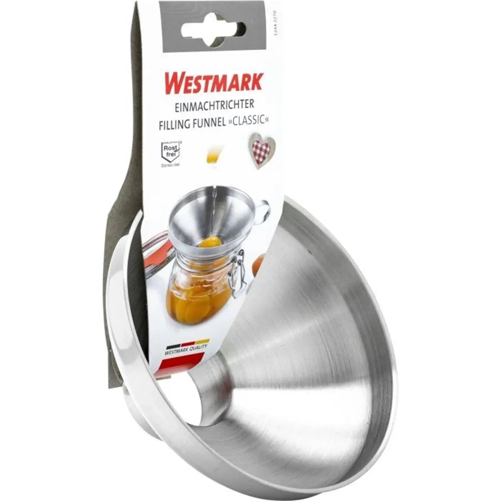 Hochwertiger Edelstahl-Einmachtrichter, perfekt für präzises Abfüllen. Robustes Design, 13/3,5 cm, einfach zu reinigen.