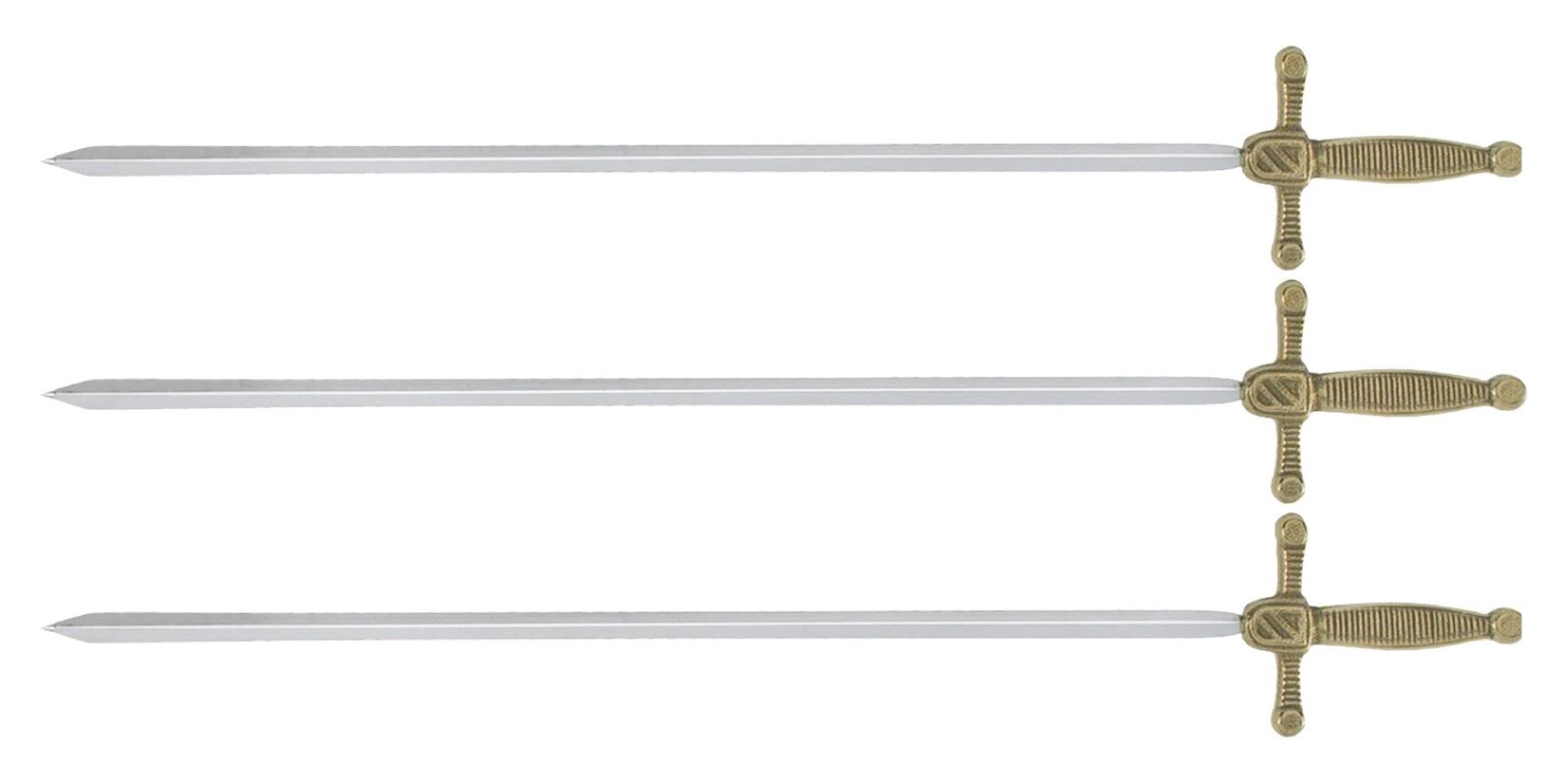 Schaschlikspiesse Schwert 3-tlg., 32x4.5x1.5cm in Silber präsentiert im Onlineshop von KAQTU Design AG. Grillzubehör ist von Westmark