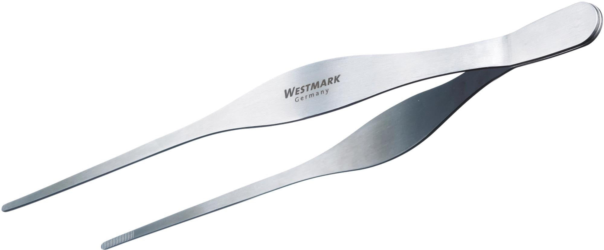 Brat- und Servierpinzette, 29x6.5x2.5cm in Silber präsentiert im Onlineshop von KAQTU Design AG. Küchenhelfer ist von Westmark