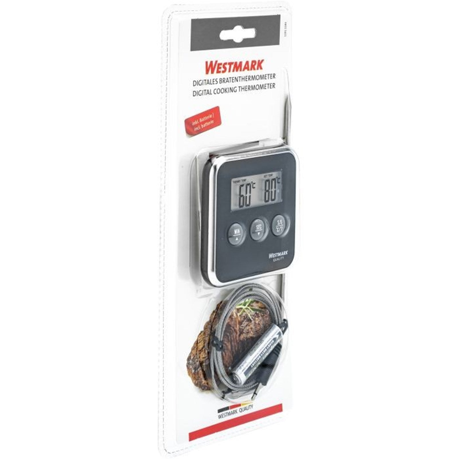 Westmark digitales Bratenthermometer: präzise Temperaturkontrolle, einfach zu bedienen, perfekt für Fleisch und Braten.