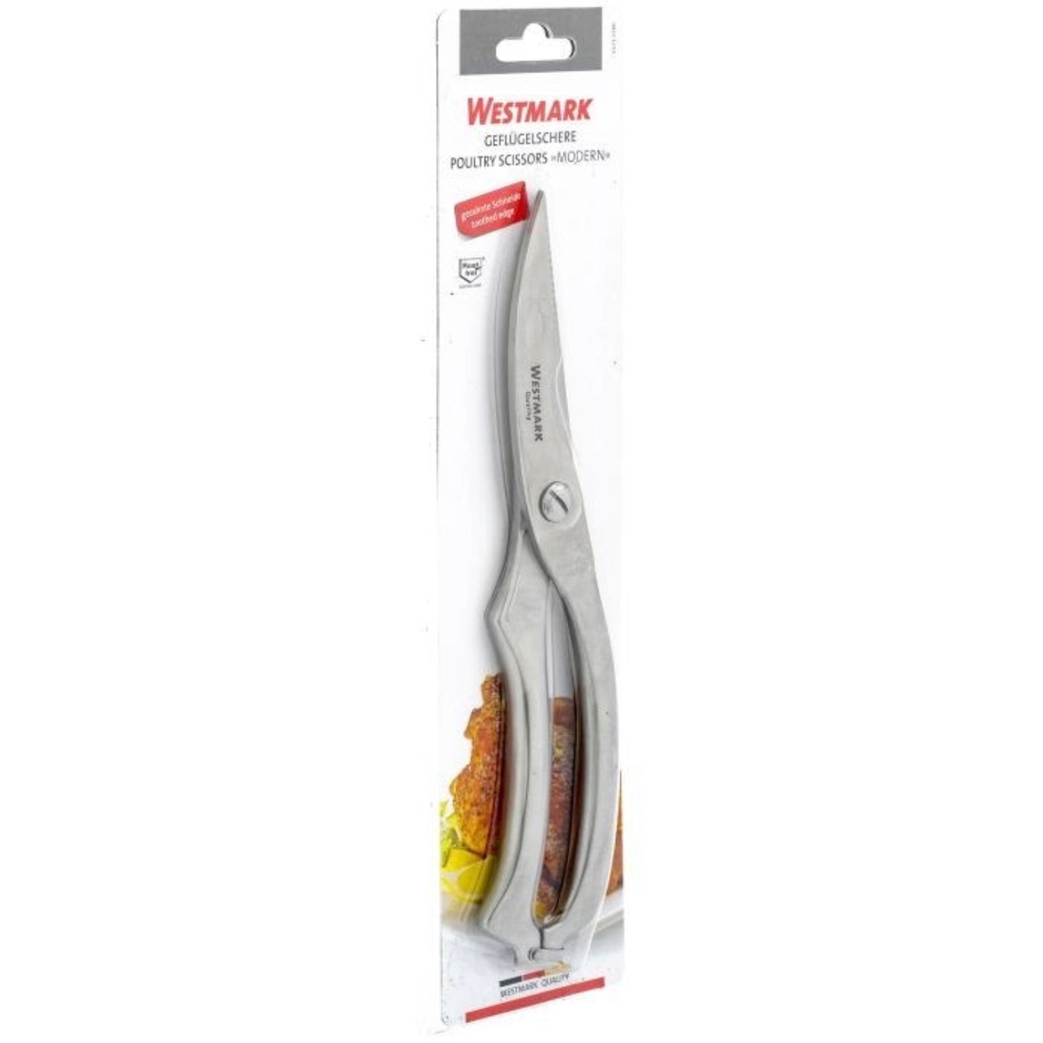 Moderne Geflügelschere von Westmark, 25.5x4.5x1.5cm, ideal für einfaches Schneiden von Geflügel, ergonomisches Design für optimale Handhabung.