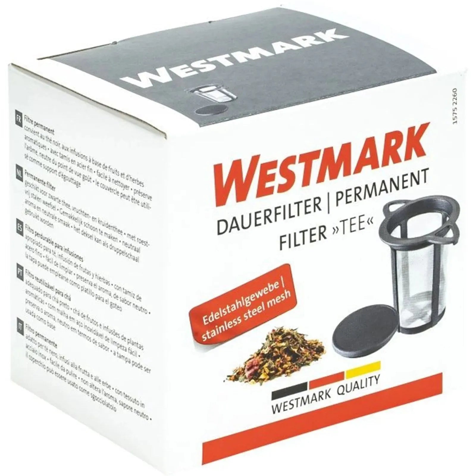 Wiederverwendbarer Tee-Dauerfilter von Westmark, Maße 11x7.2x8.0cm, perfekt für losen Tee, nachhaltig und umweltfreundlich.