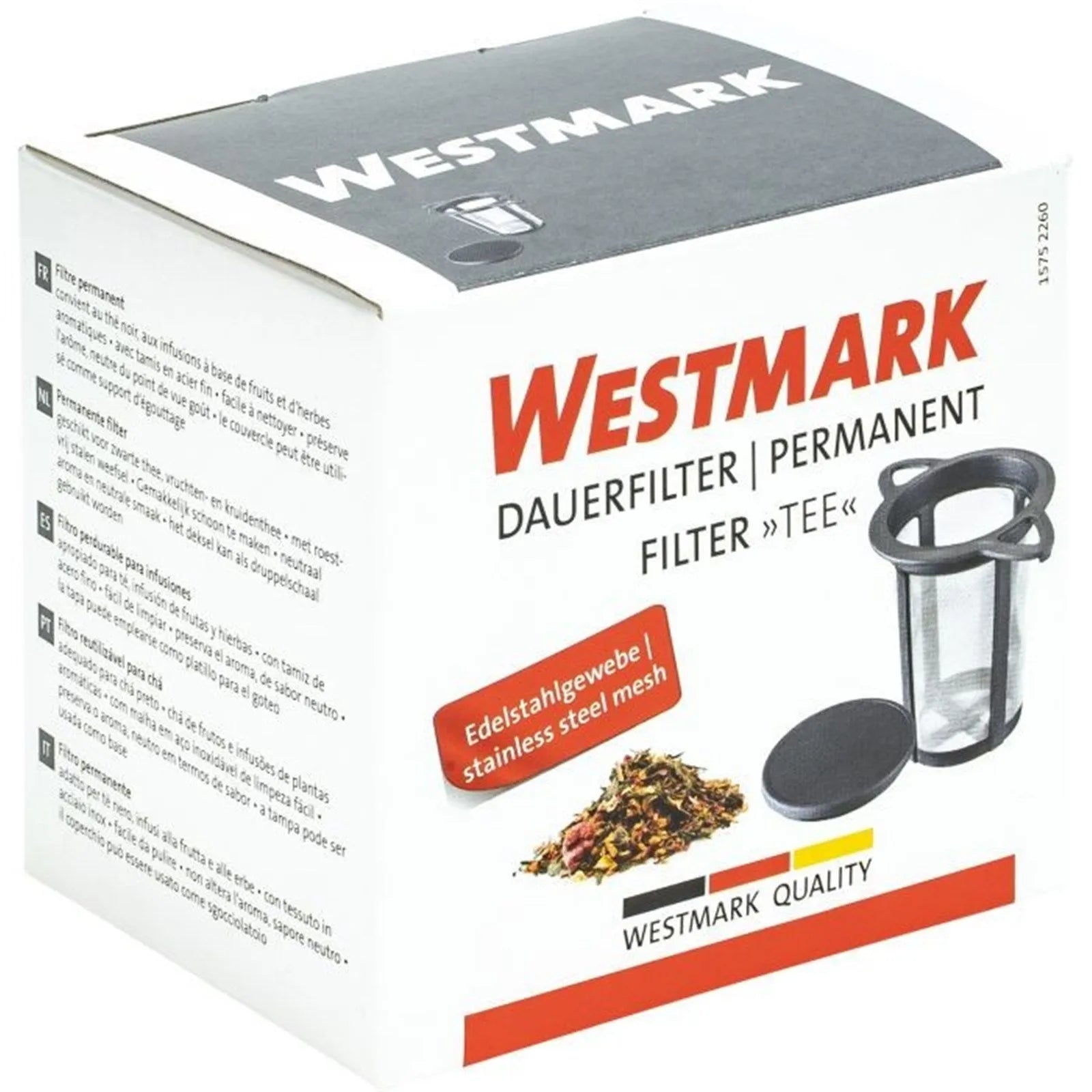 Wiederverwendbarer Tee-Dauerfilter von Westmark, Maße 11x7.2x8.0cm, perfekt für losen Tee, nachhaltig und umweltfreundlich.