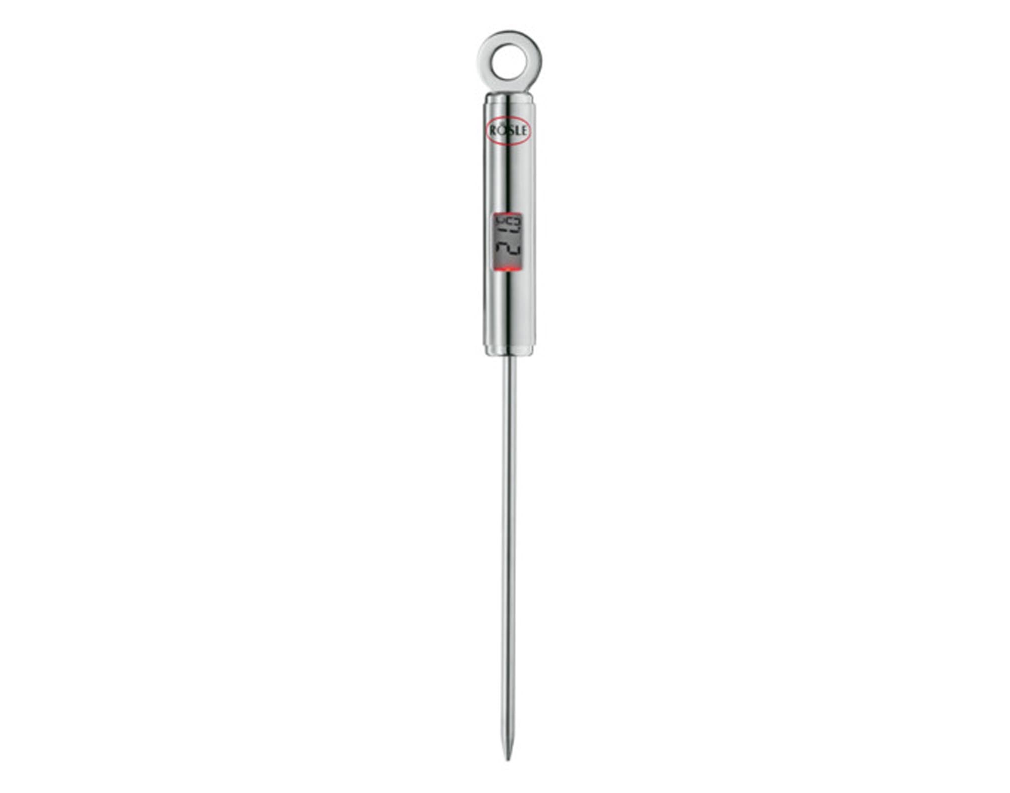 Entdecken Sie das RÖSLE Gourmet Thermometer (21,5 cm) für präzise Temperaturmessung beim Grillen und Braten. Hochwertiger Edelstahl, ergonomisches Design.