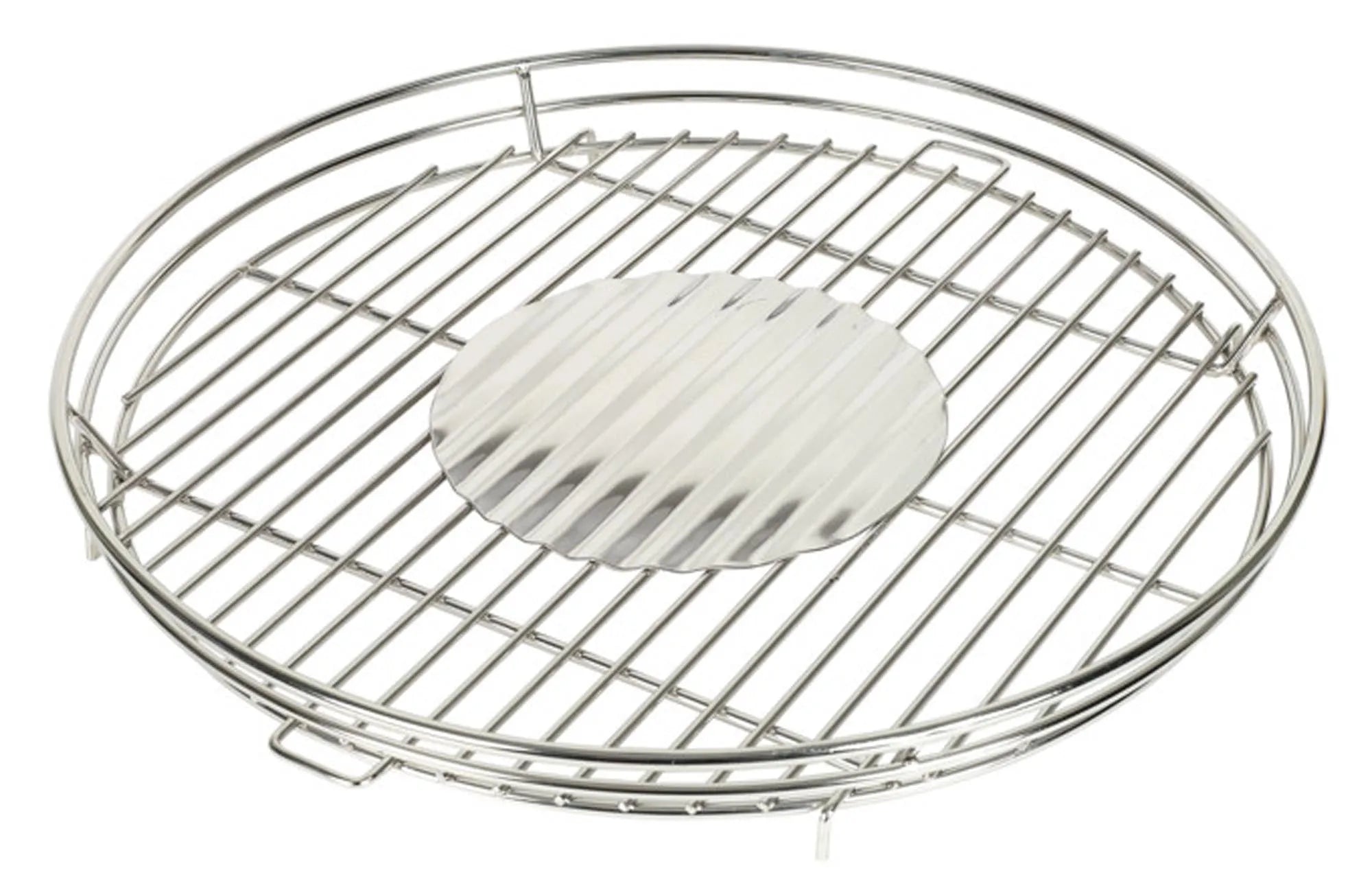 Hochwertiges Edelstahl-Grillrost ø 34 cm von LOTUS GRILL: langlebig, pflegeleicht, perfekte Wärmeverteilung für beste Grillergebnisse.