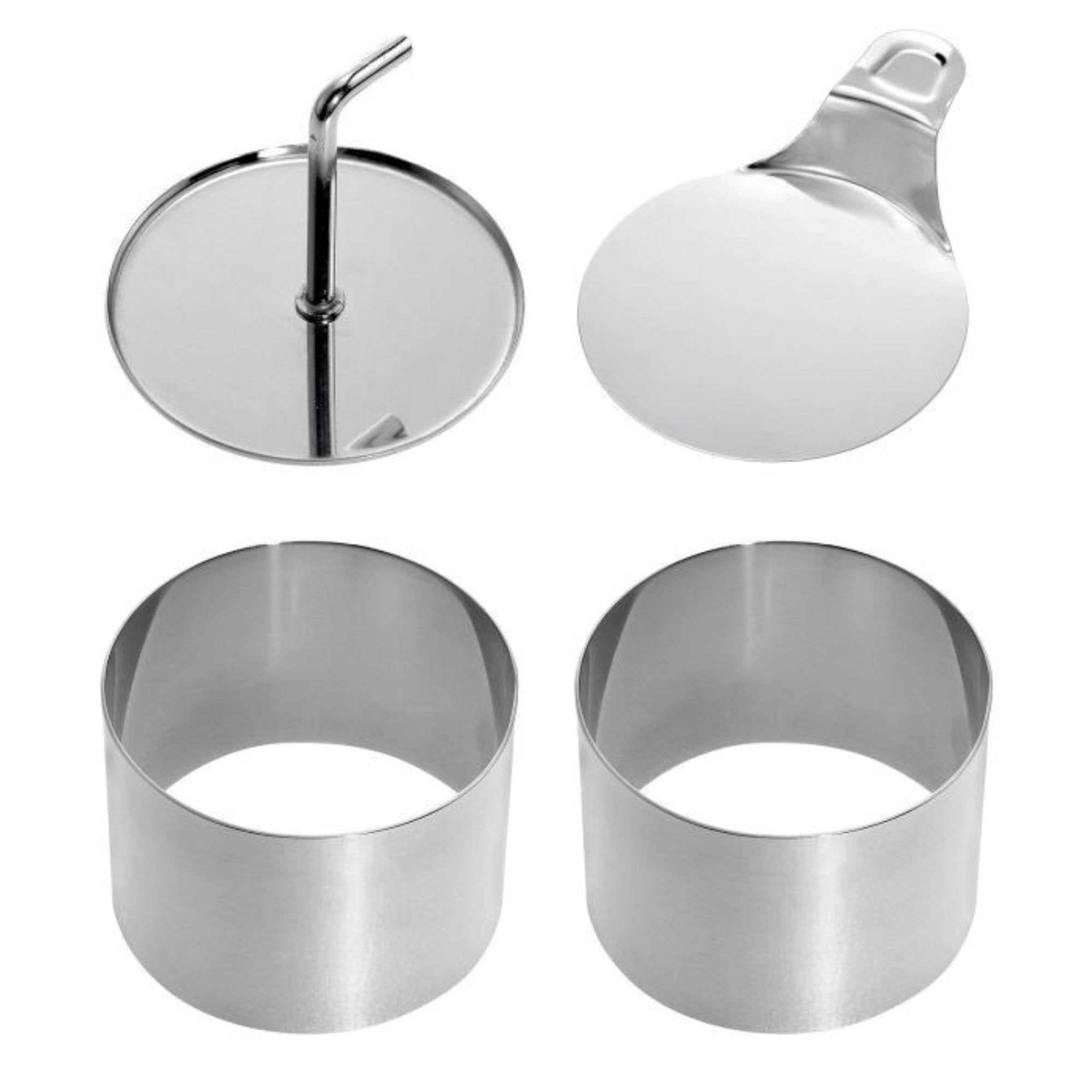 4-teiliges Set runder Speiseformer von Westmark, perfekt für Desserts und Gerichte, Maße: 7,5 x 5,5 cm, ideal für kreative Küche.