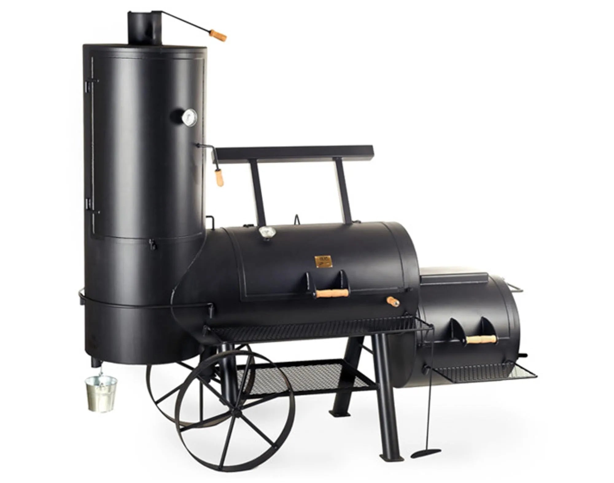 Der Smoker Chuckwagon Catering 24" von JOE'S BARBEQUE SMOKER bietet Profis und BBQ-Enthusiasten eine 24" Grillfläche, präzise Temperaturkontrolle und Mobilität.