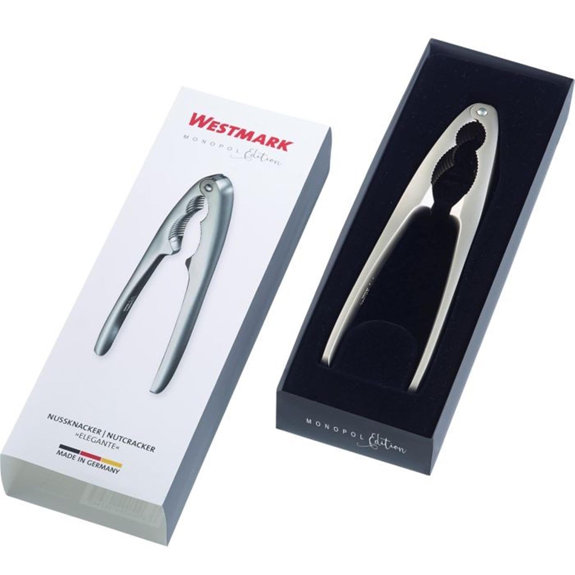 Eleganter Nussknacker von Westmark, edelmattiert, 18 cm lang, ideal für Nüsse, robust und stilvoll, hochwertiges Design.