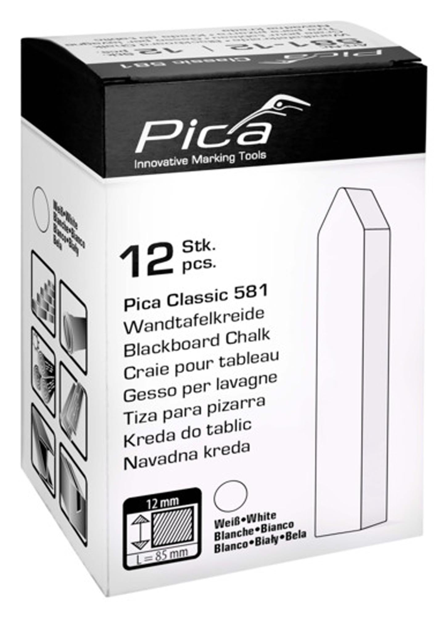 PICA Wandtafelkreide Classic 581 weiss 12 Stück in  präsentiert im Onlineshop von KAQTU Design AG. Büromaterial ist von PICA