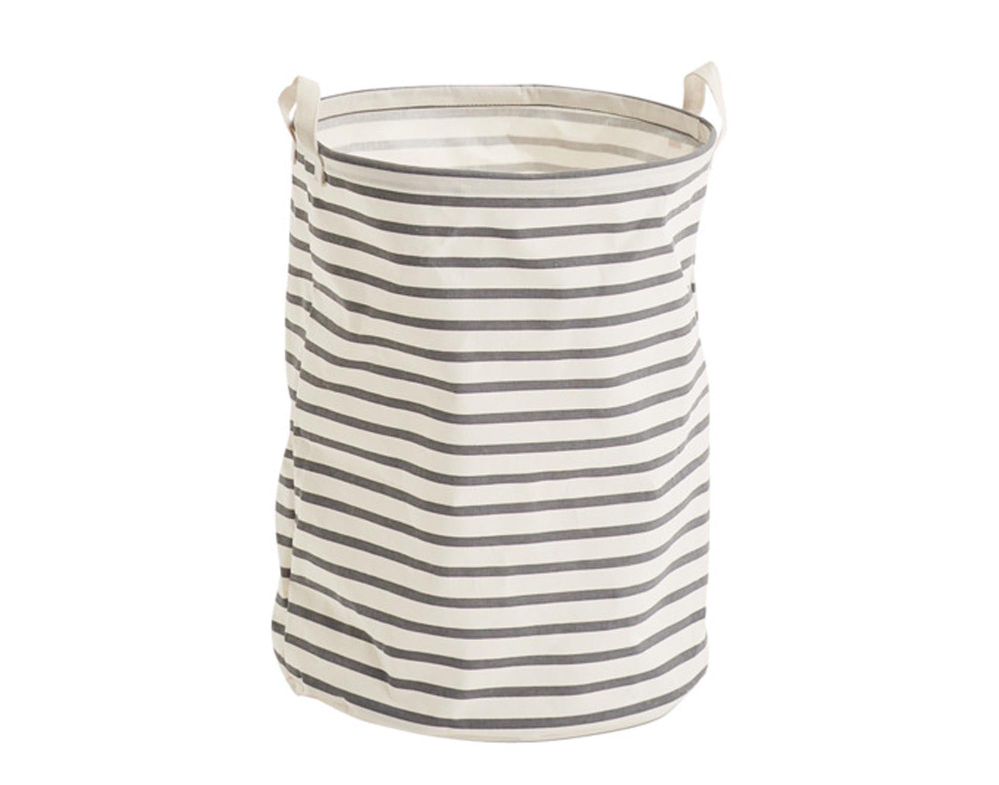 ZELLER Wäschesammler Stripes grau ø 38x48 cm