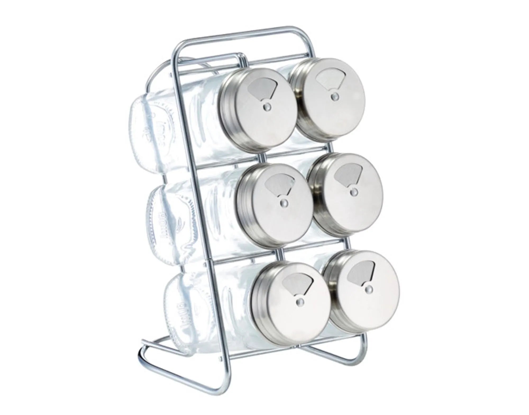 Gewürzständer 7-teilig Inox Glas 9.3x15x18 cm in  präsentiert im Onlineshop von KAQTU Design AG. Küchenhelfer ist von ZELLER PRESENT