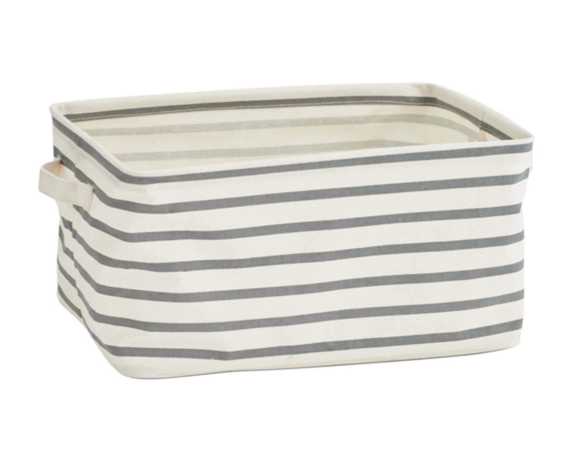 Aufbewahrungskorb Stripes grau 36x25x18 cm in  präsentiert im Onlineshop von KAQTU Design AG. Aufbewahrungskorb ist von ZELLER PRESENT