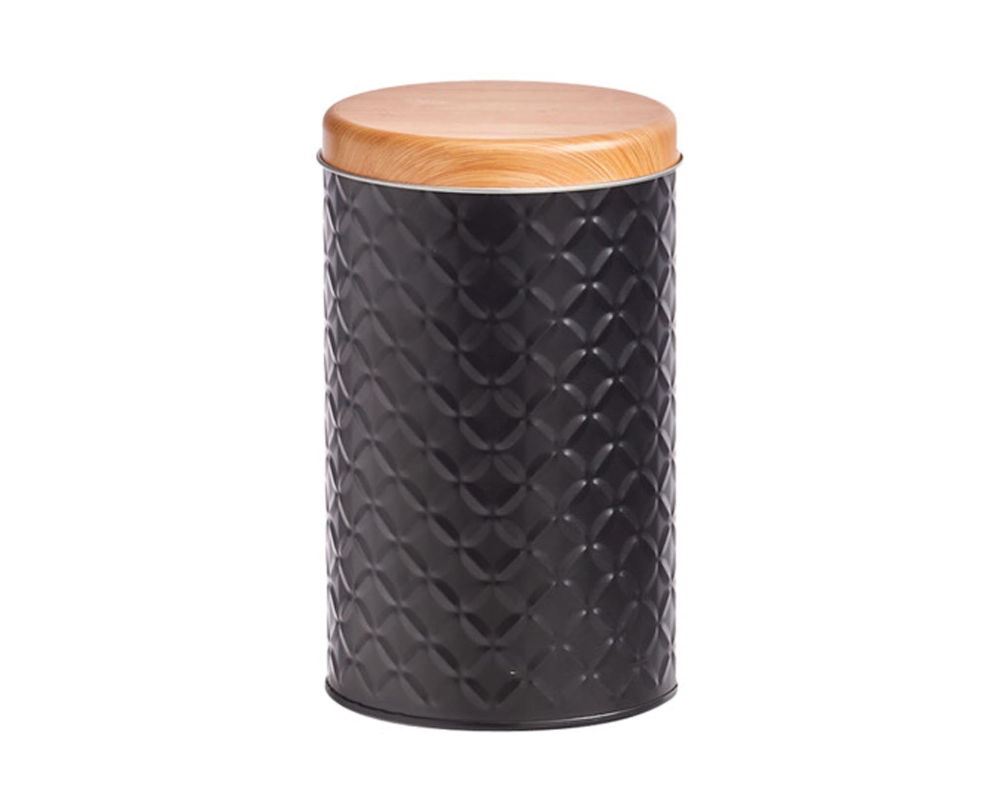 ZELLER Dose Scandi Metall schwarz ø 10x9 cm in  präsentiert im Onlineshop von KAQTU Design AG. Aufbewahrungsdose ist von ZELLER PRESENT