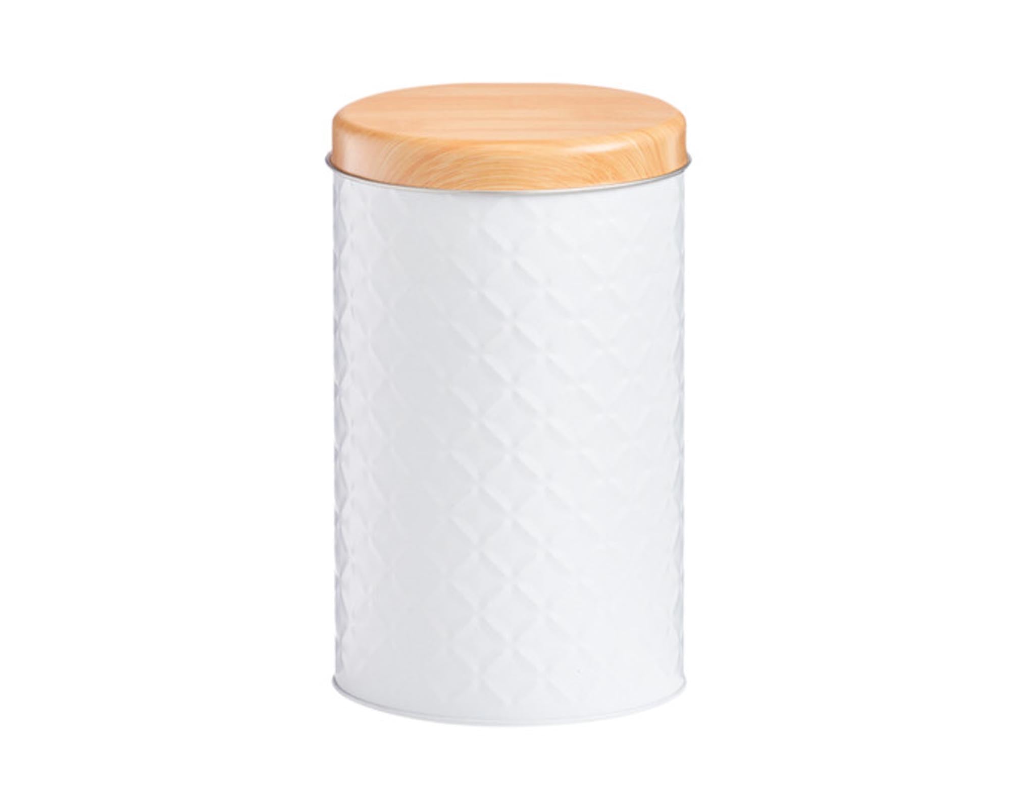 ZELLER Dose Scandi Metall weiss ø 10x9 cm in  präsentiert im Onlineshop von KAQTU Design AG. Aufbewahrungsdose ist von ZELLER PRESENT