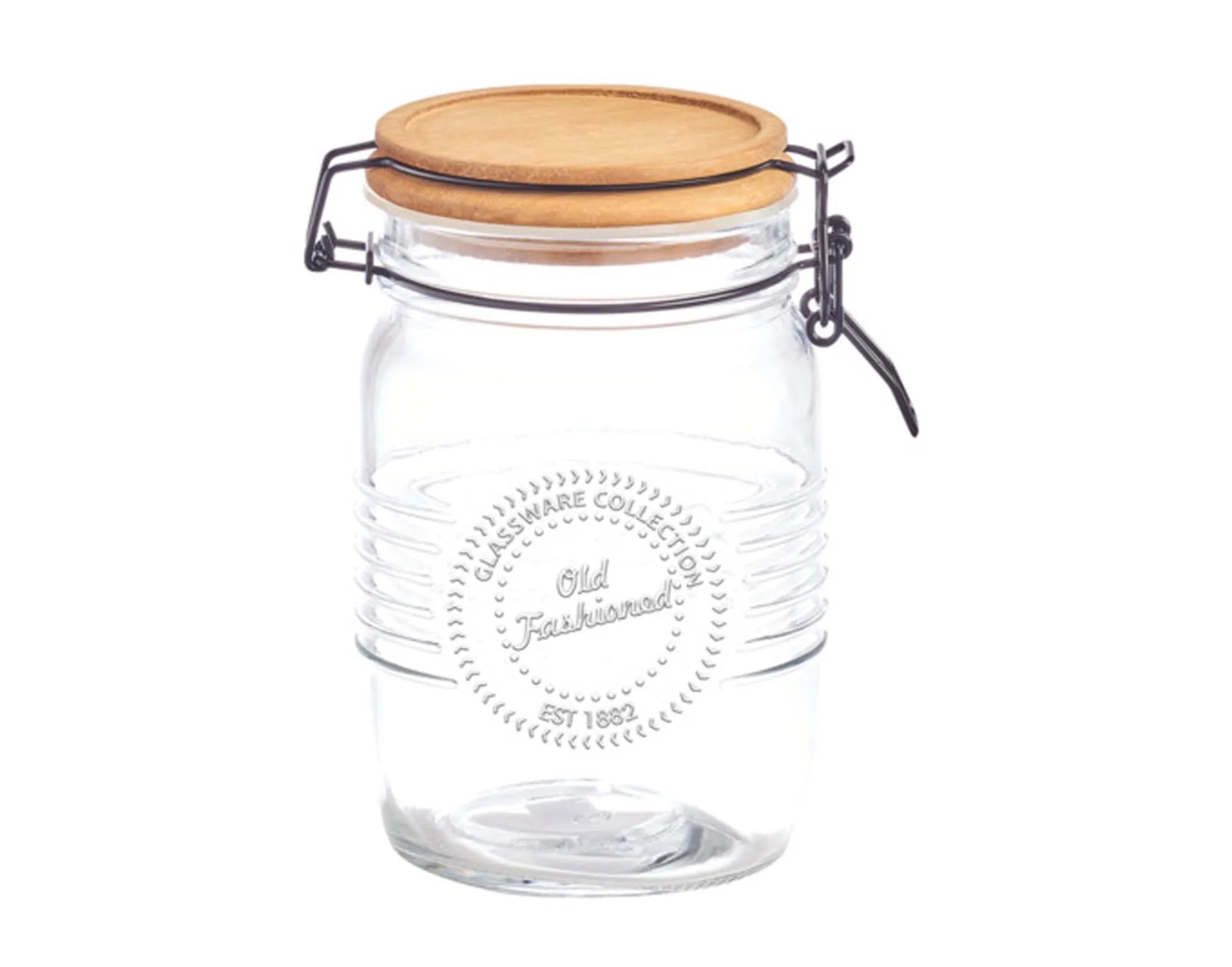 Vorratsglas mit Holzdeckel und Bügelverschluss 1000 ml in  präsentiert im Onlineshop von KAQTU Design AG. Aufbewahrungsdose ist von ZELLER PRESENT