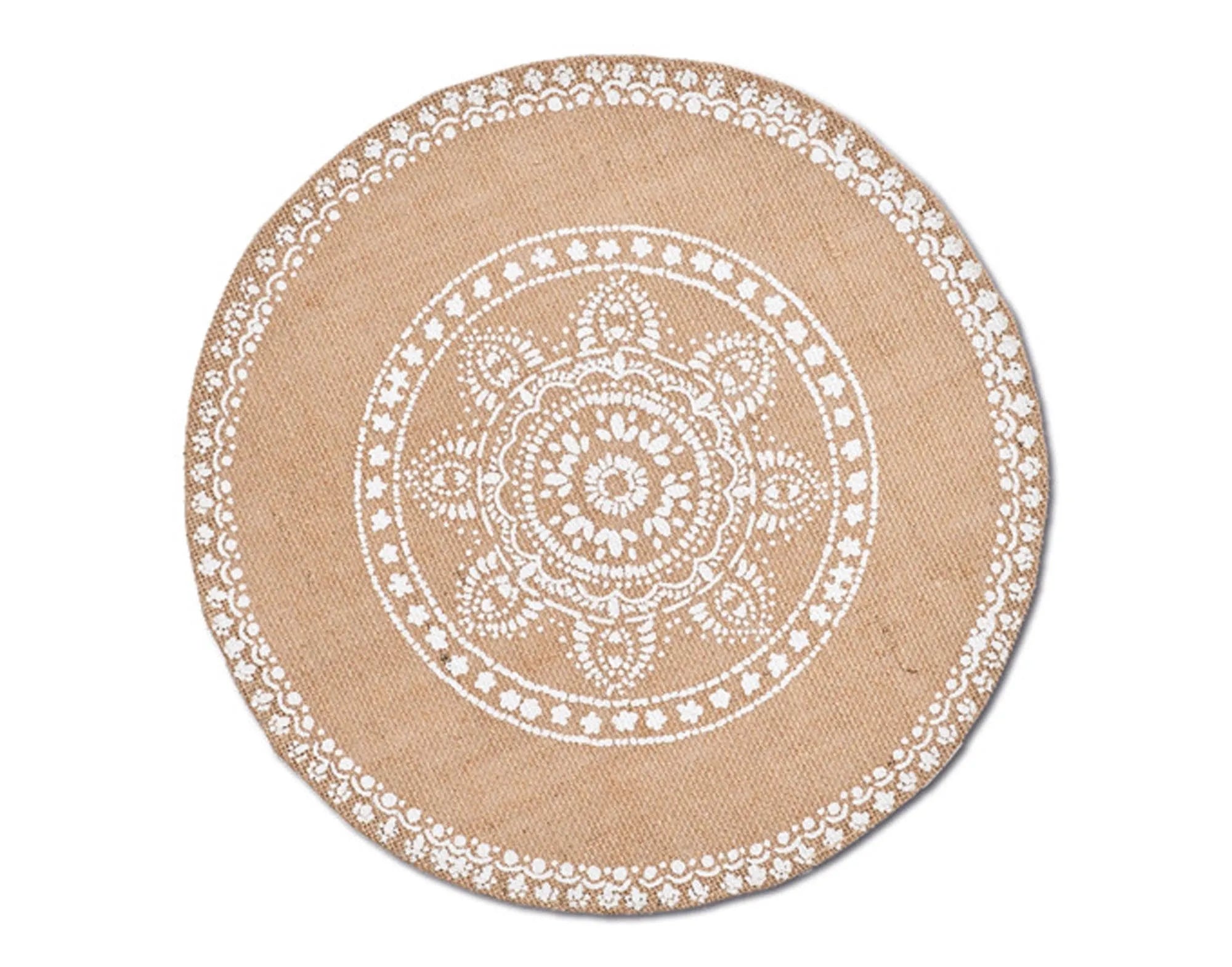 Tischset Mandala Leinen natur ø 38 cm in  präsentiert im Onlineshop von KAQTU Design AG. Tischset ist von ZELLER PRESENT