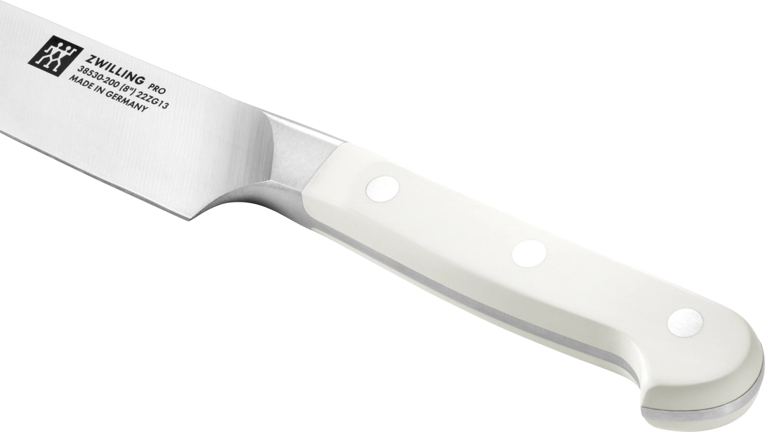 Hochwertiges 200mm Fleischmesser Pro le blanc von Zwilling Kitchen, ideal für präzise Schnitte und müheloses Zubereiten von Fleisch.