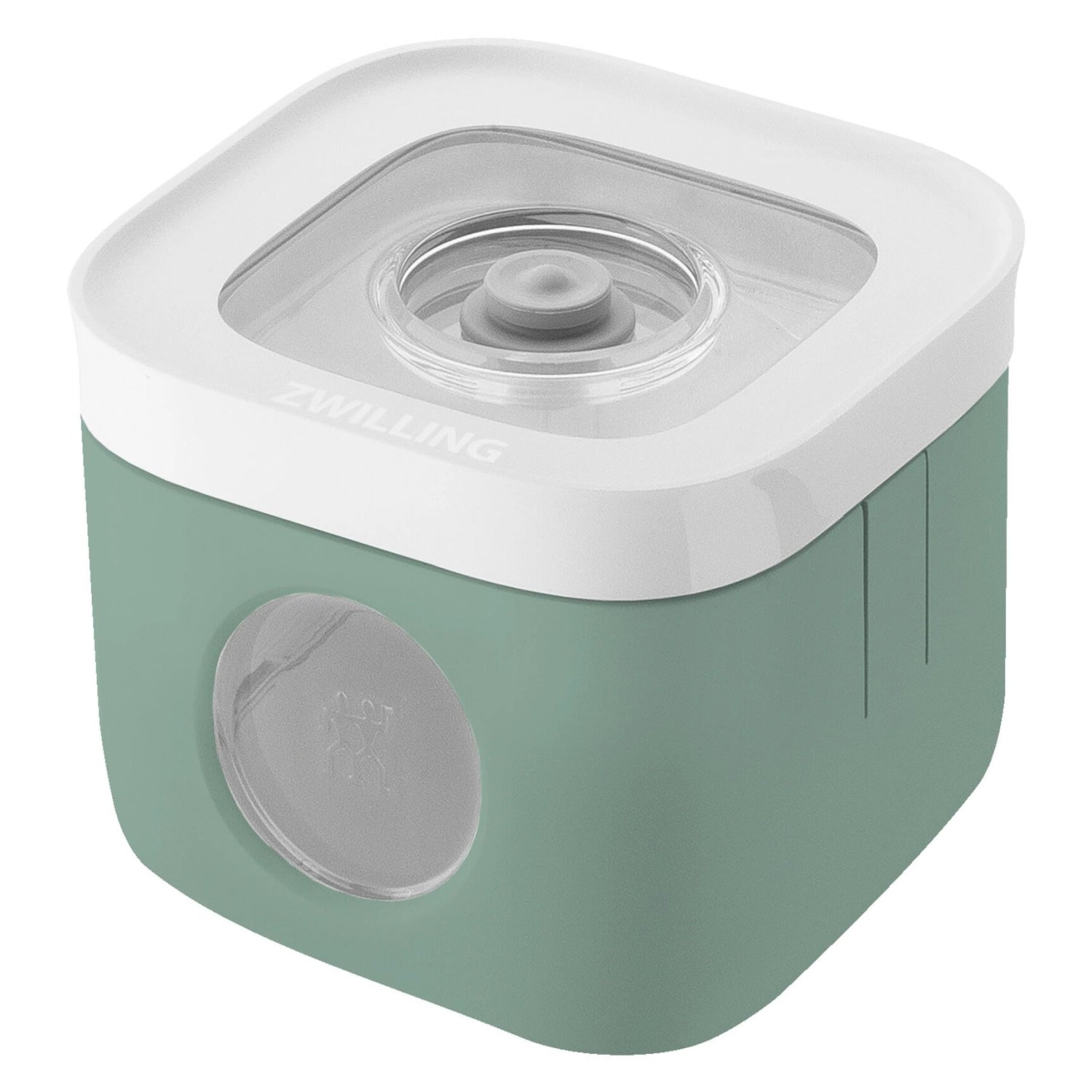 Cube Cover S in zartem Salbei von Zwilling – stilvolle Vakuumbox für die optimale Frischhaltung und platzsparende Lagerung von Lebensmitteln.