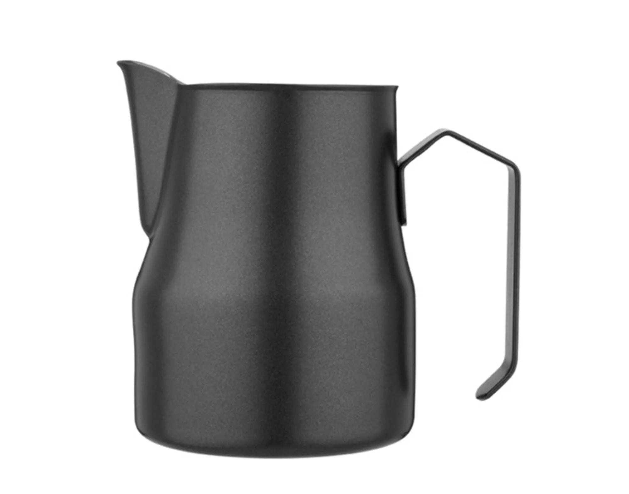 Elegante schwarze Milchkanne aus Porzellan, 0,55 l, kratzfest, pflegeleicht, ideal für Kaffee und Sahne.