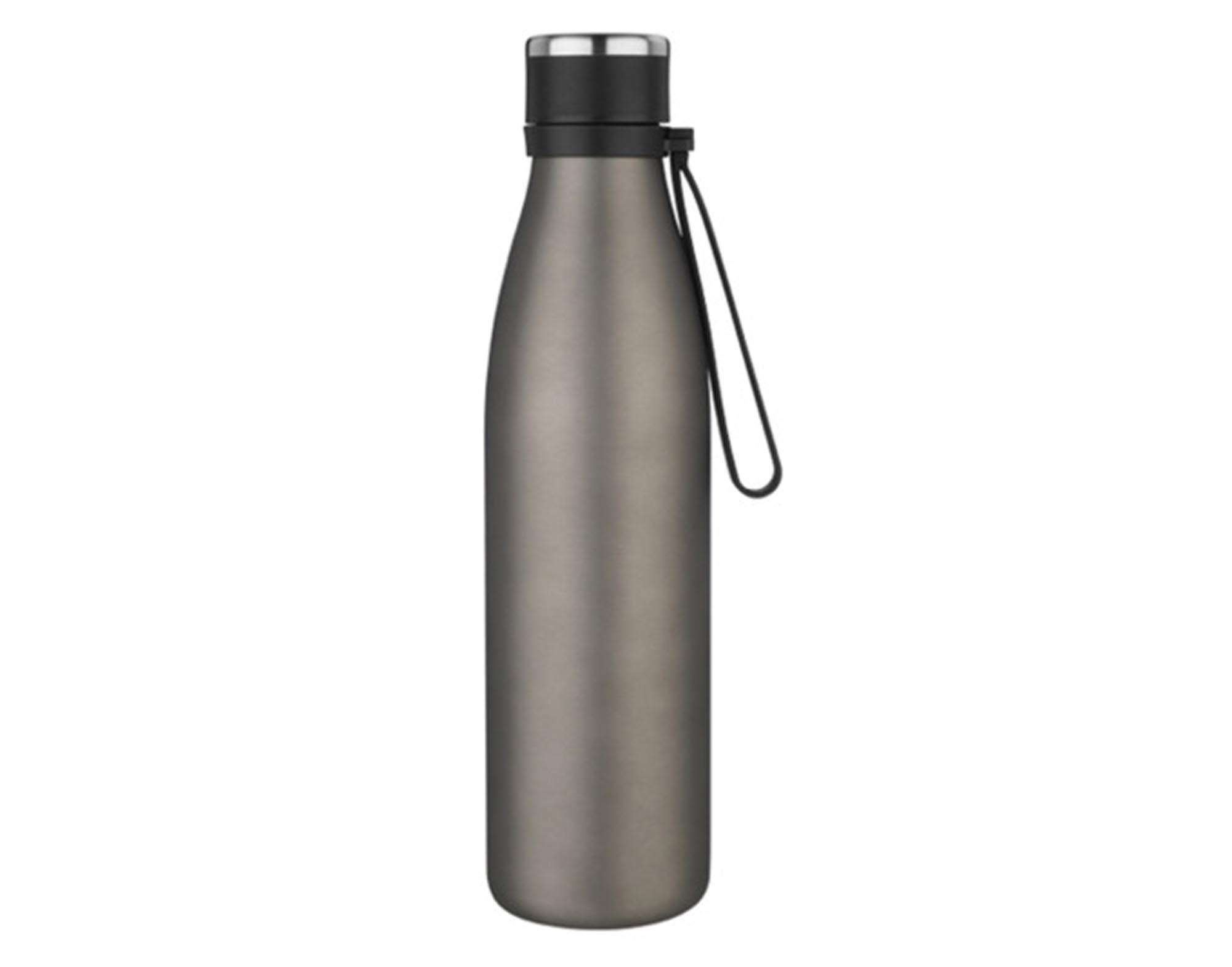 EVA Trinkflasche Inox grau 0.7 l: Hochwertige Edelstahl-Isolierflasche, hält Getränke bis zu 12 Stunden warm oder kalt, auslaufsicher, umweltfreundlich.