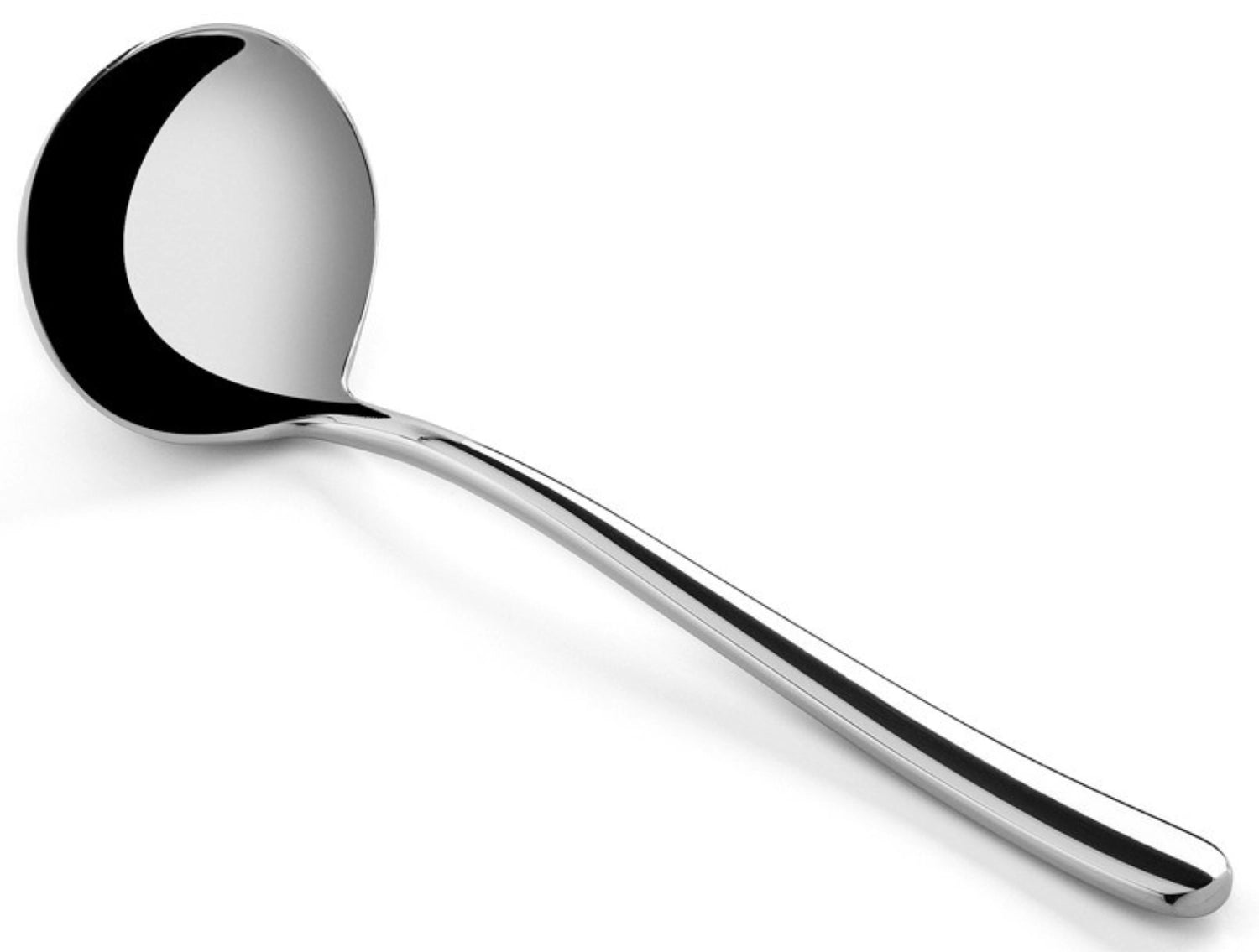 Elegante Courchevel Saucenkelle aus glänzendem Edelstahl von Revol, ideal zum Servieren von Saucen und Beilagen, perfekt für jede Tischdekoration.