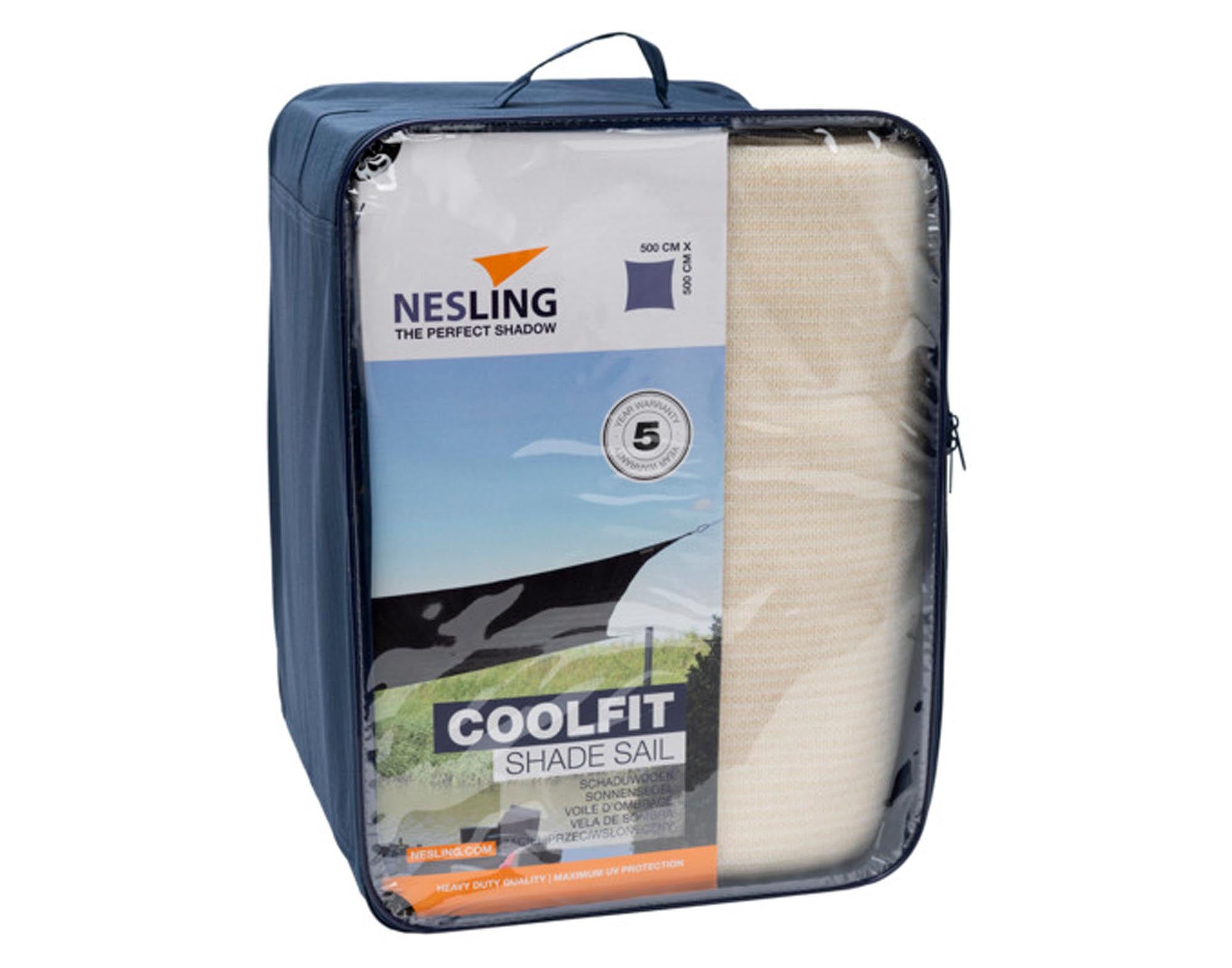 NESLING Sonnensegel Coolfit Square off white 500x500x500x500cm in Braun präsentiert im Onlineshop von KAQTU Design AG. Sonnenschirm ist von NESLING