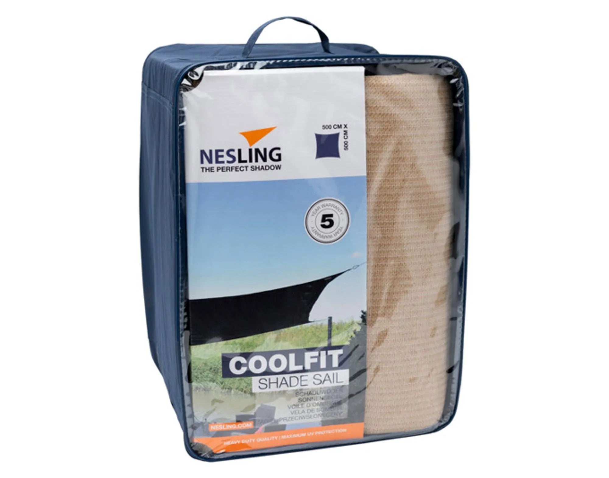 Sonnensegel Coolfit Square 500x500cm von NESLING – optimaler UV-Schutz.