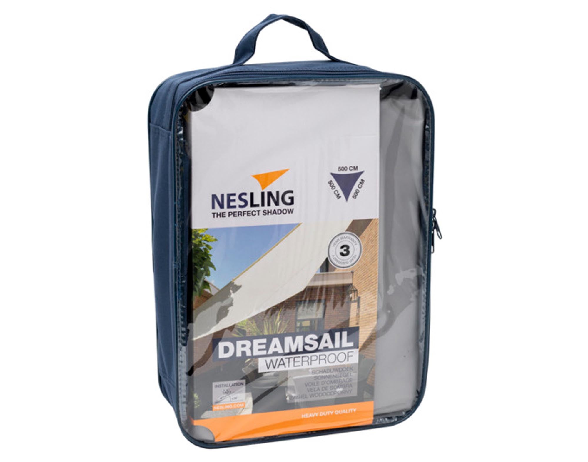 NESLING Sonnensegel Dreamsail Triangle cream 500x500x500 cm in Grau präsentiert im Onlineshop von KAQTU Design AG. Sonnenschirm ist von NESLING