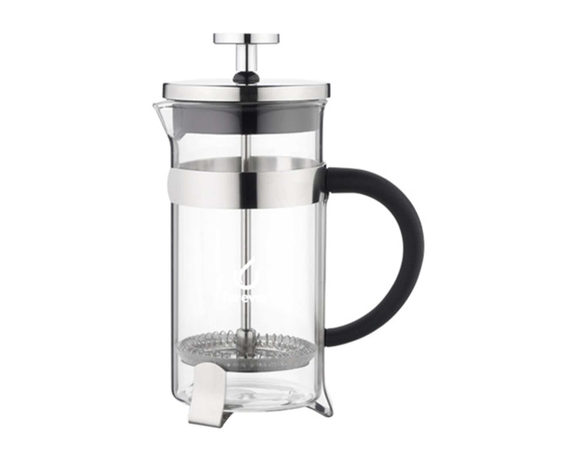 Entdecken Sie den FOREVER Kaffeezubereiter Coffee Press für 3 Tassen. Hochwertiges Borosilikatglas, Edelstahlfilter, ideal für Kaffeeliebhaber.