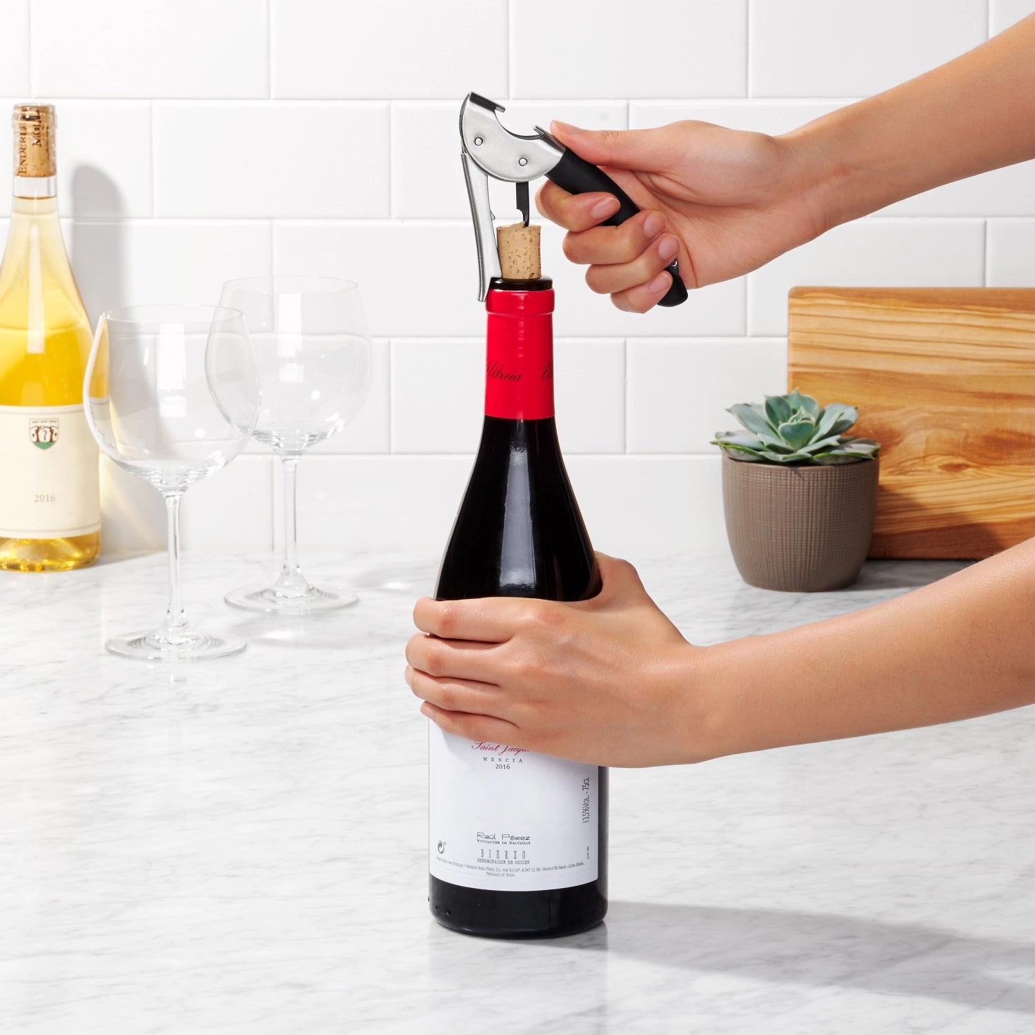 Good Grips Steel Doppelhebel-Kellnerkorkenzieher