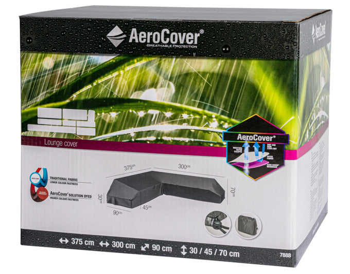 PLATINUM AEROCOVER Schutzhülle Lounge L-Form rechts 375x300x90xH30x45x70 cm in  präsentiert im Onlineshop von KAQTU Design AG. Gartenmöbelabdeckung ist von PLATINUM AEROCOVER