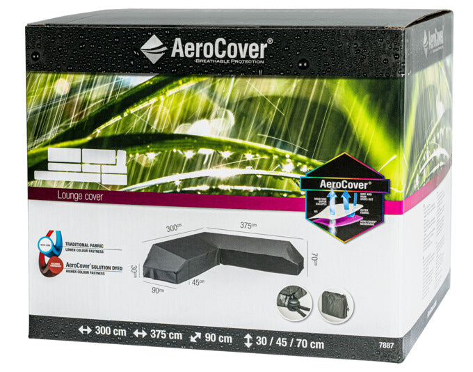 PLATINUM AEROCOVER Schutzhülle Lounge L-Form links 375x300x90xH30x45x70 cm in  präsentiert im Onlineshop von KAQTU Design AG. Gartenmöbelabdeckung ist von PLATINUM AEROCOVER