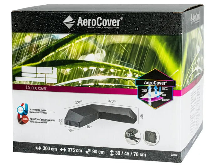 PLATINUM AEROCOVER Schutzhülle Lounge L-Form links 375x300x90xH30x45x70 cm in  präsentiert im Onlineshop von KAQTU Design AG. Gartenmöbelabdeckung ist von PLATINUM AEROCOVER