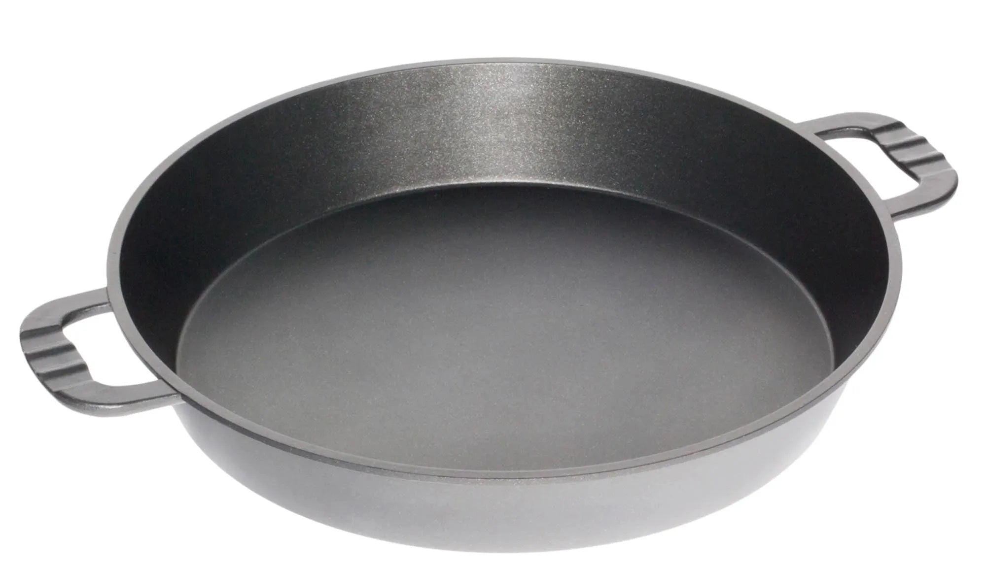 Große Pfanne D65cm, H8cm von AMT Gastroguss: Aluminiumguss, Antihaft, ideal für große Mengen, alle Herdarten, langlebig.