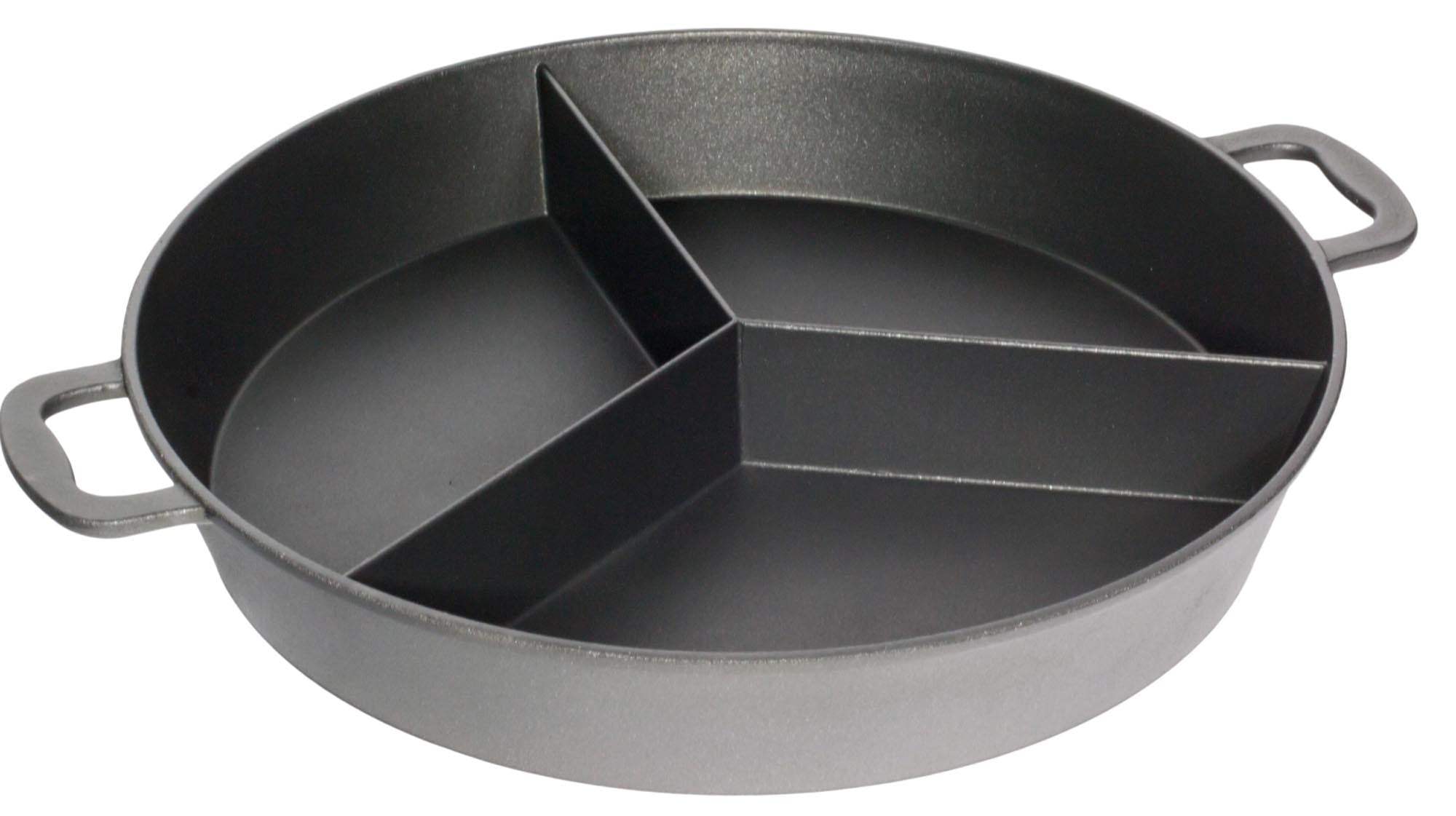 Grossraumpfanne D65cm, H8cm mit 3 Stegen in Silber präsentiert im Onlineshop von KAQTU Design AG. Bratpfanne ist von AMT