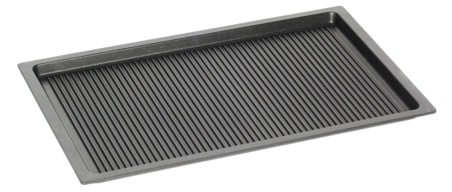 Bratplatte Induktion GN 1/1, H2cm m. Grillboden in Silber präsentiert im Onlineshop von KAQTU Design AG. Bratpfanne ist von AMT