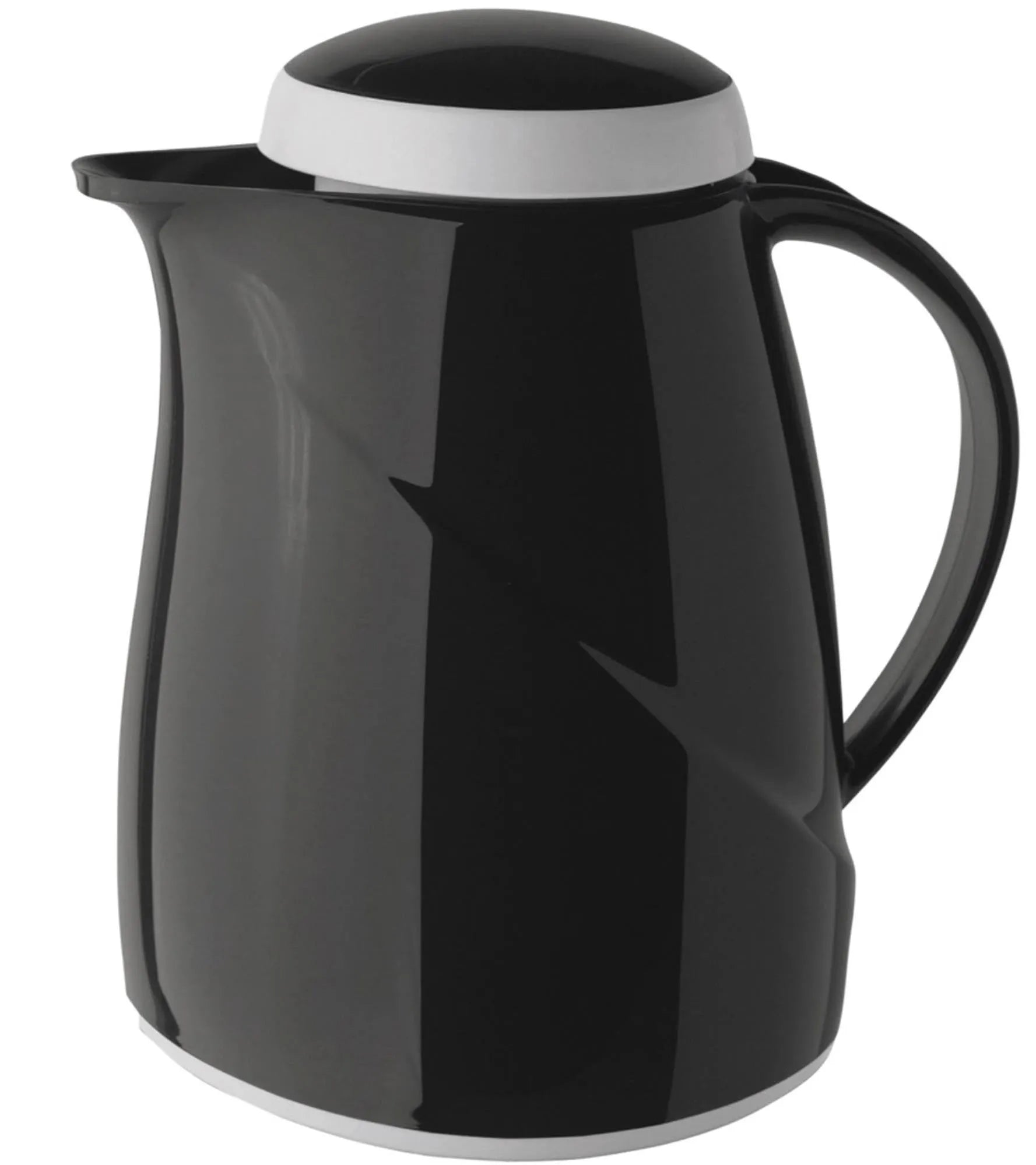 Elegante Isolierkanne Wave 0.3L in Schwarz von Helios: Ideal für Kaffee & Tee, spülmaschinengeeignet, robust & stilvoll.