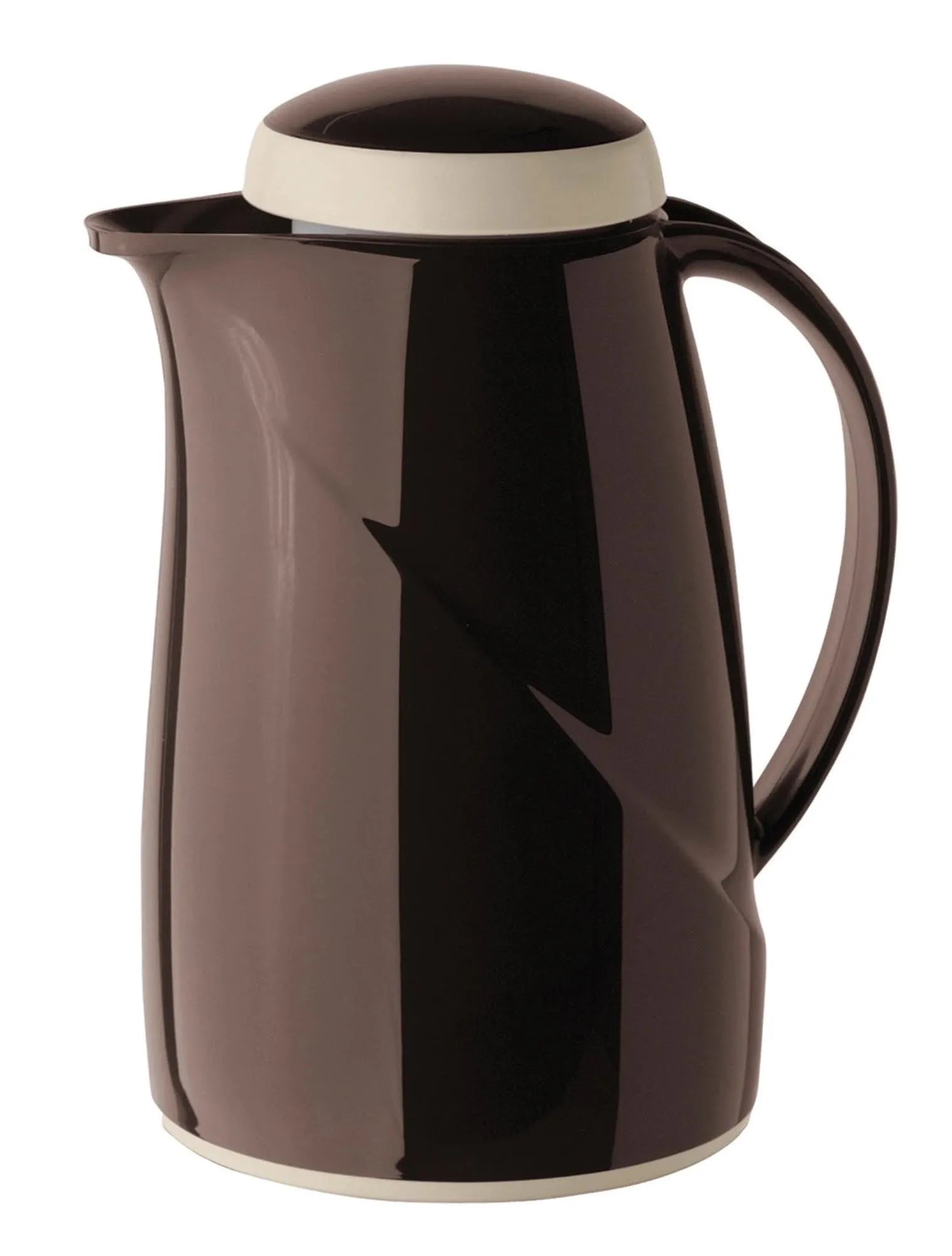 Elegante Isolierkanne Wave 0.6L Braun von Helios: Hervorragende Isolierung, spülmaschinengeeignet, umweltfreundlich, modernes Design.