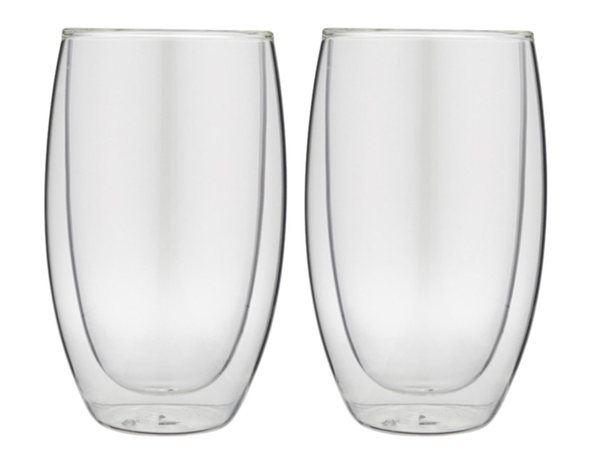 Doppelwandige Teetassen aus Borosilikatglas, 400 ml, 2er-Set. Ideal für heiße Getränke, stilvoll und spülmaschinenfest.