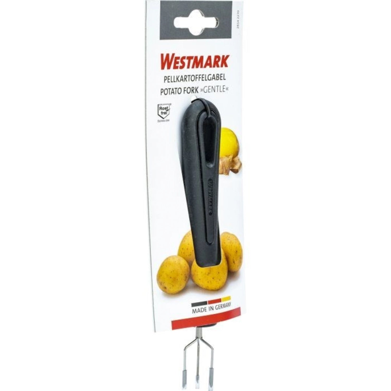 Praktische Pellkartoffelgabel Gentle von Westmark, 15.9x2.7x2cm, perfekt zum mühelosen Servieren und Zubereiten von köstlichen Pellkartoffeln.