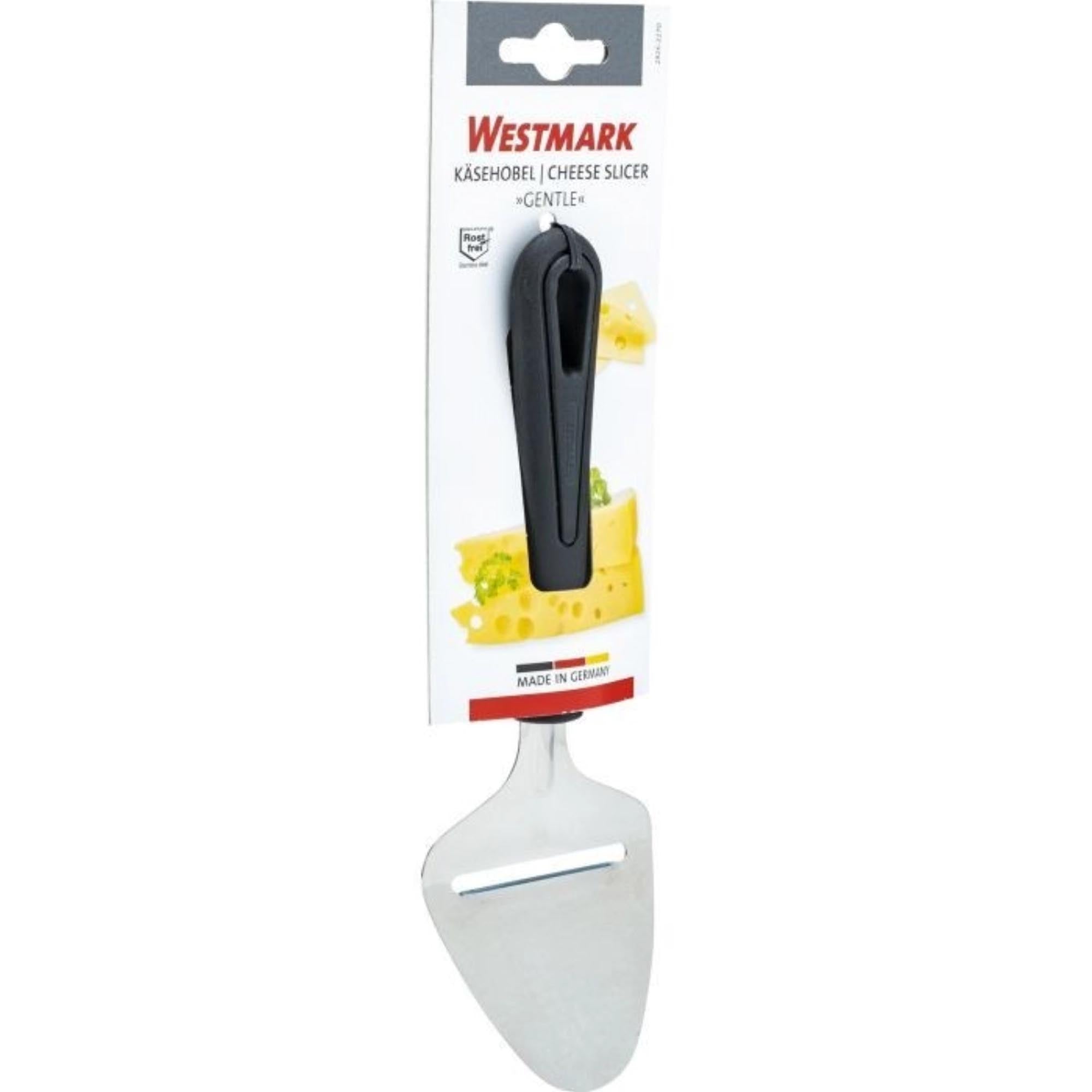 Käsehobel Gentle von Westmark, 21x7.4x3.3cm, perfekt für dünne Käsescheiben, robust, ergonomisch und aus hochwertigen Materialien.