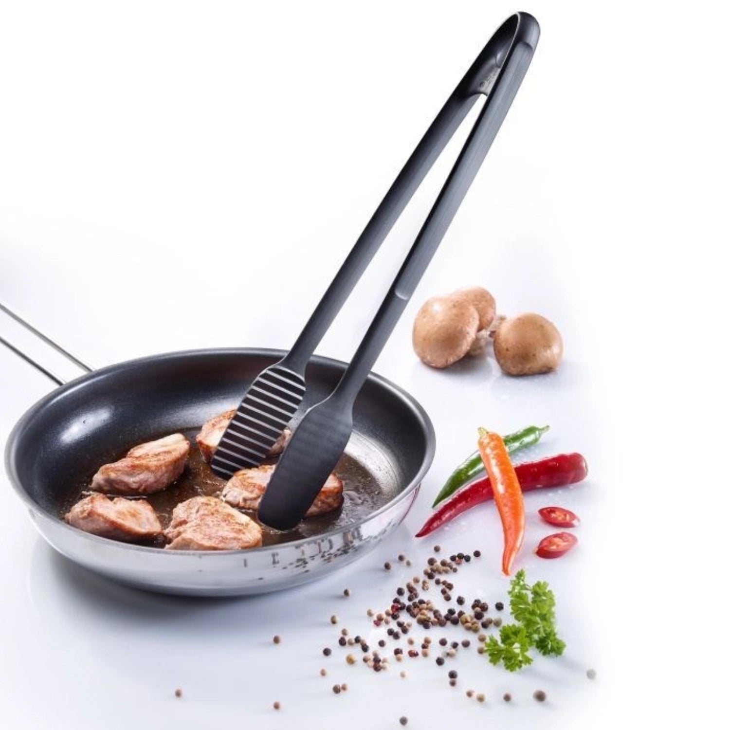 Elegante Brat- und Servierzange Gentle von Westmark, ideal für die Küche, mit ergonomischem Design und hitzebeständig bis 270°C.