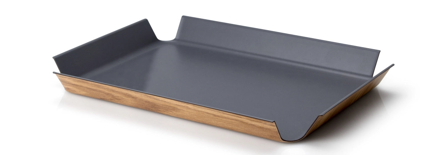 Tablett rutschfest grau, 45x34 cm in Silber präsentiert im Onlineshop von KAQTU Design AG. Tablett ist von Continenta