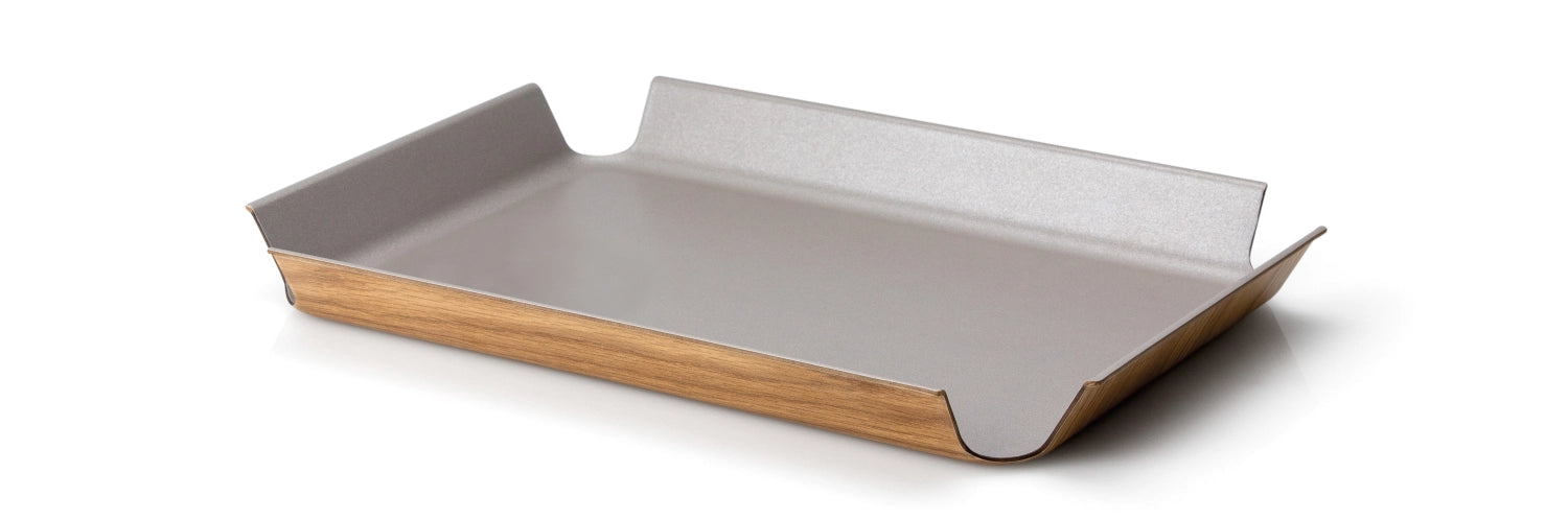 Tablett rutschfest taupe metallic, 41x29.5 cm in Silber präsentiert im Onlineshop von KAQTU Design AG. Tablett ist von Continenta