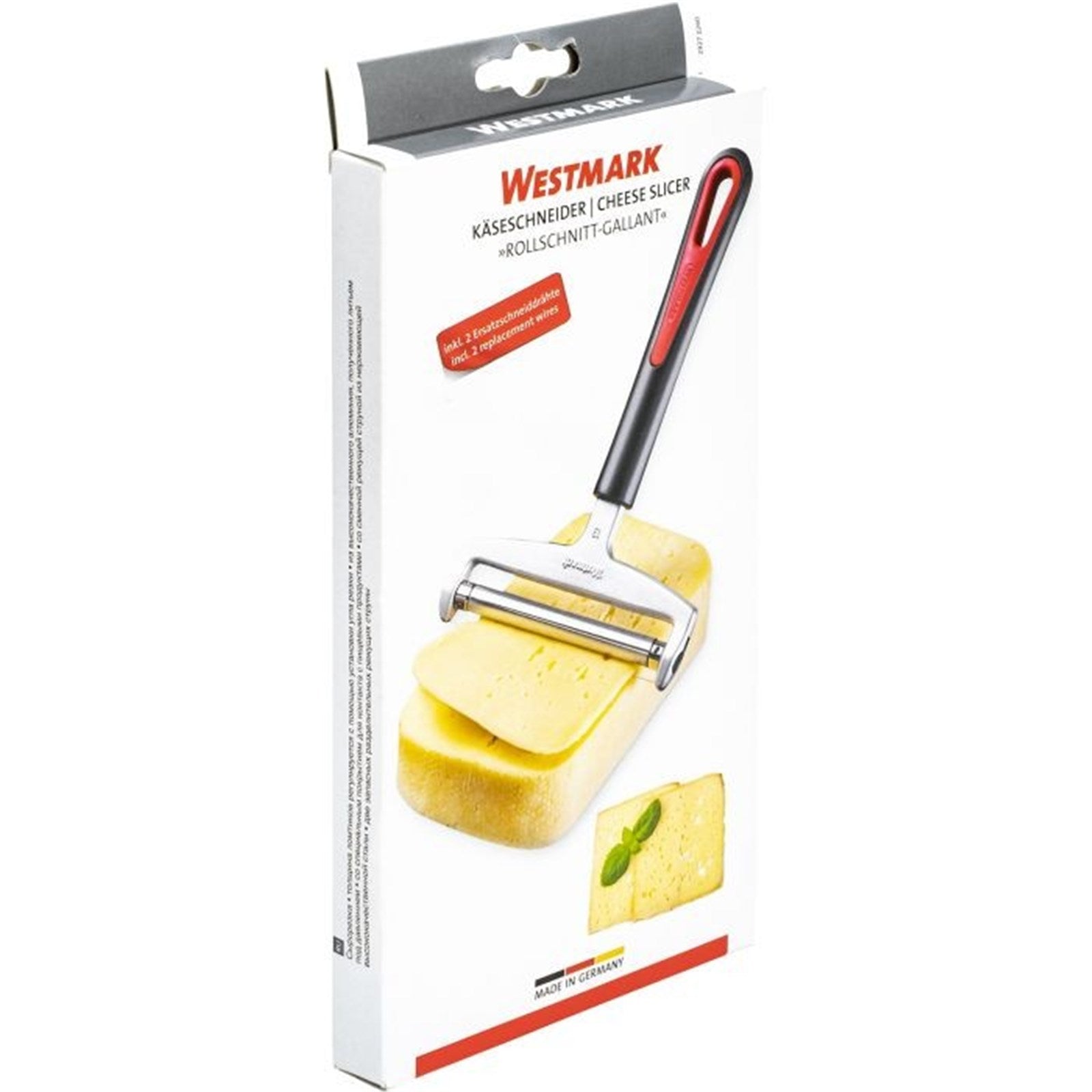 Praktischer Käseschneider von Westmark, perfekt für gleichmäßige Scheiben, kompakt, robust und benutzerfreundlich.