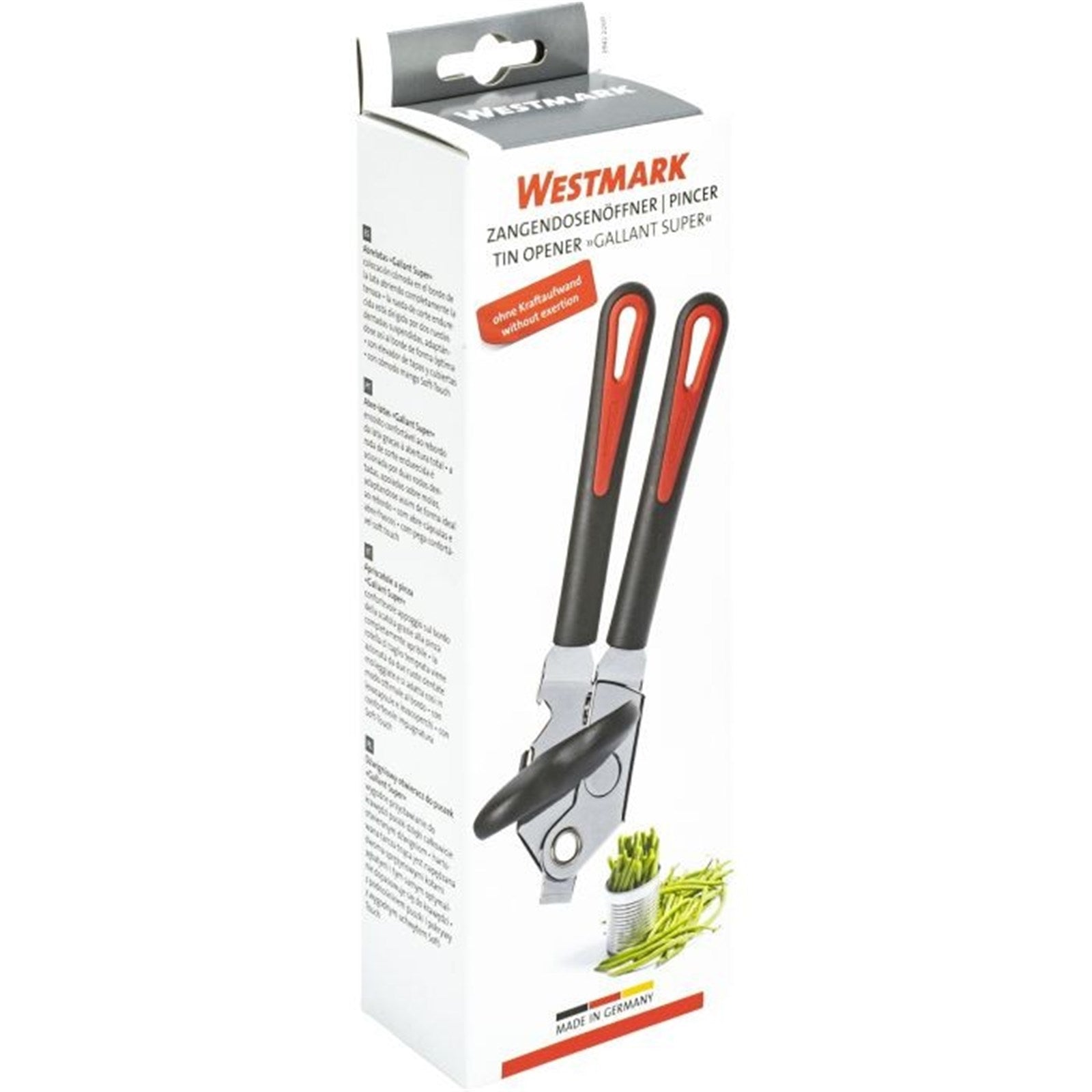 Der Zangendosenöffner Gallant Super von Westmark ermöglicht sicheres, präzises und komfortables Öffnen von Dosen mit ergonomischem Design.
