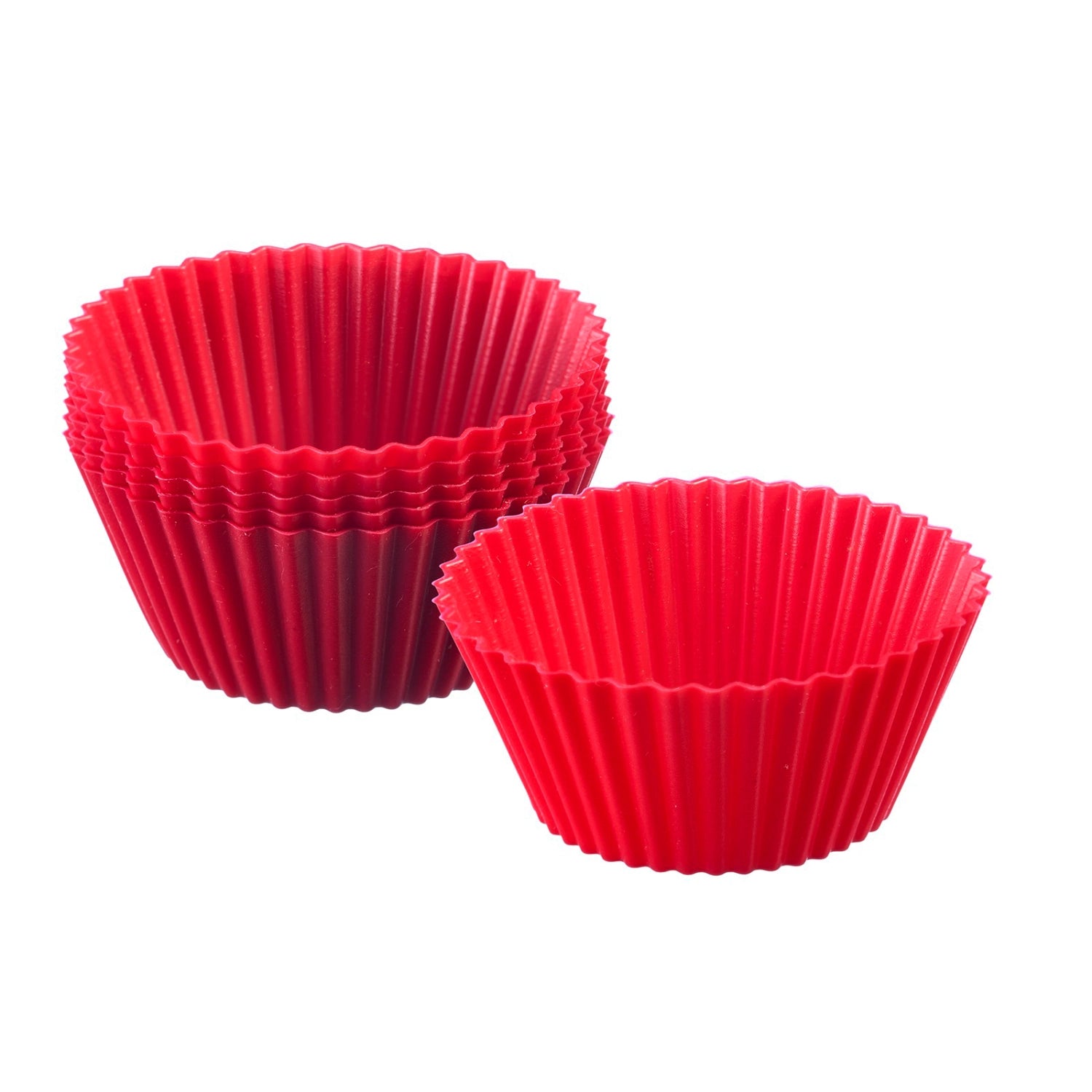 6 pcs. Formes de muffins en silicone, D7cm, rouge