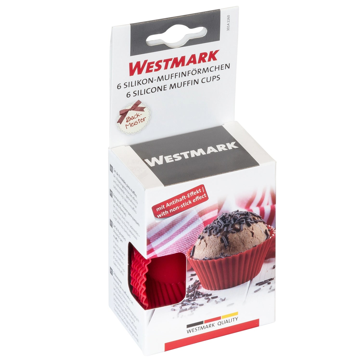 6 pcs. Formes de muffins en silicone, D7cm, rouge